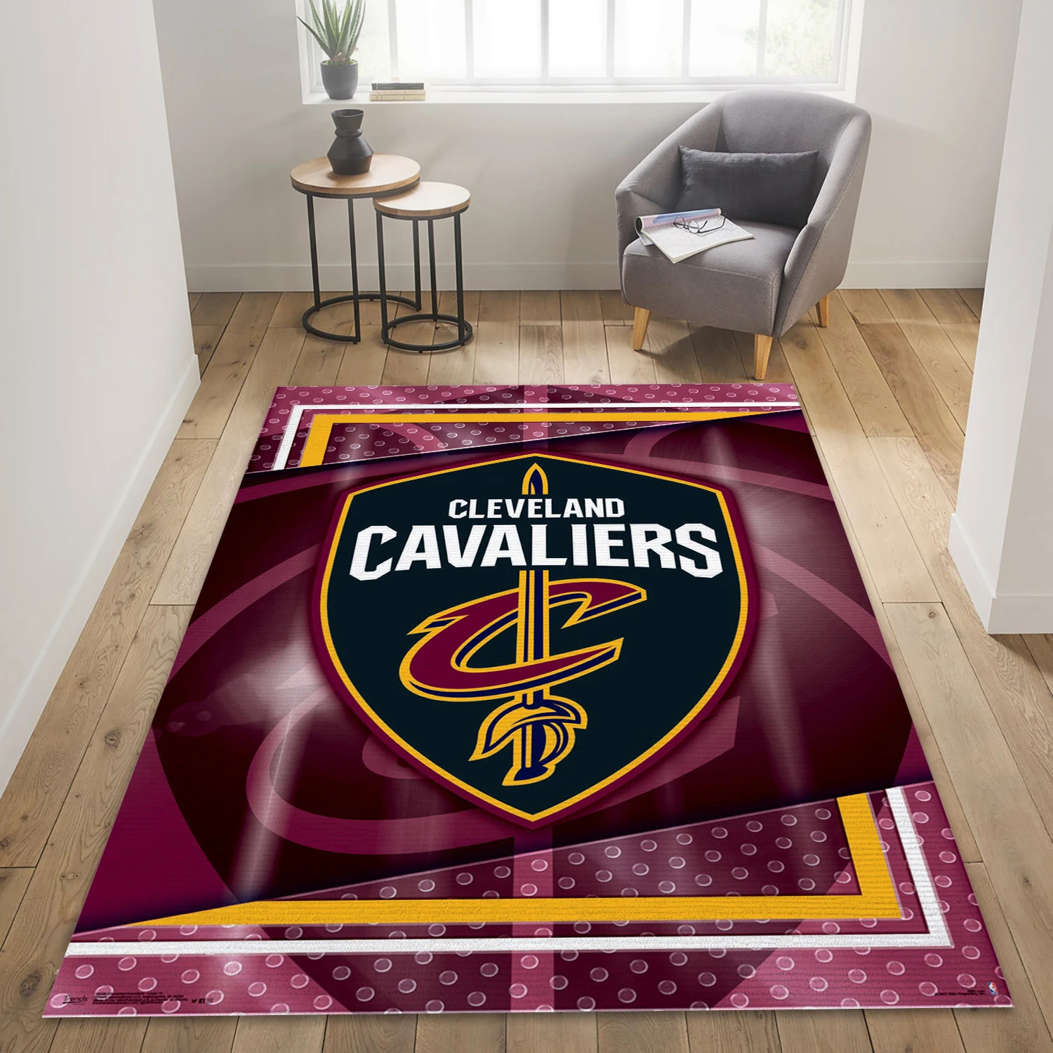 Cleveland Cavaliers NBA Team Logos Area Rug, Living Room Rug - Room Decor - Indoor Outdoor Rugs