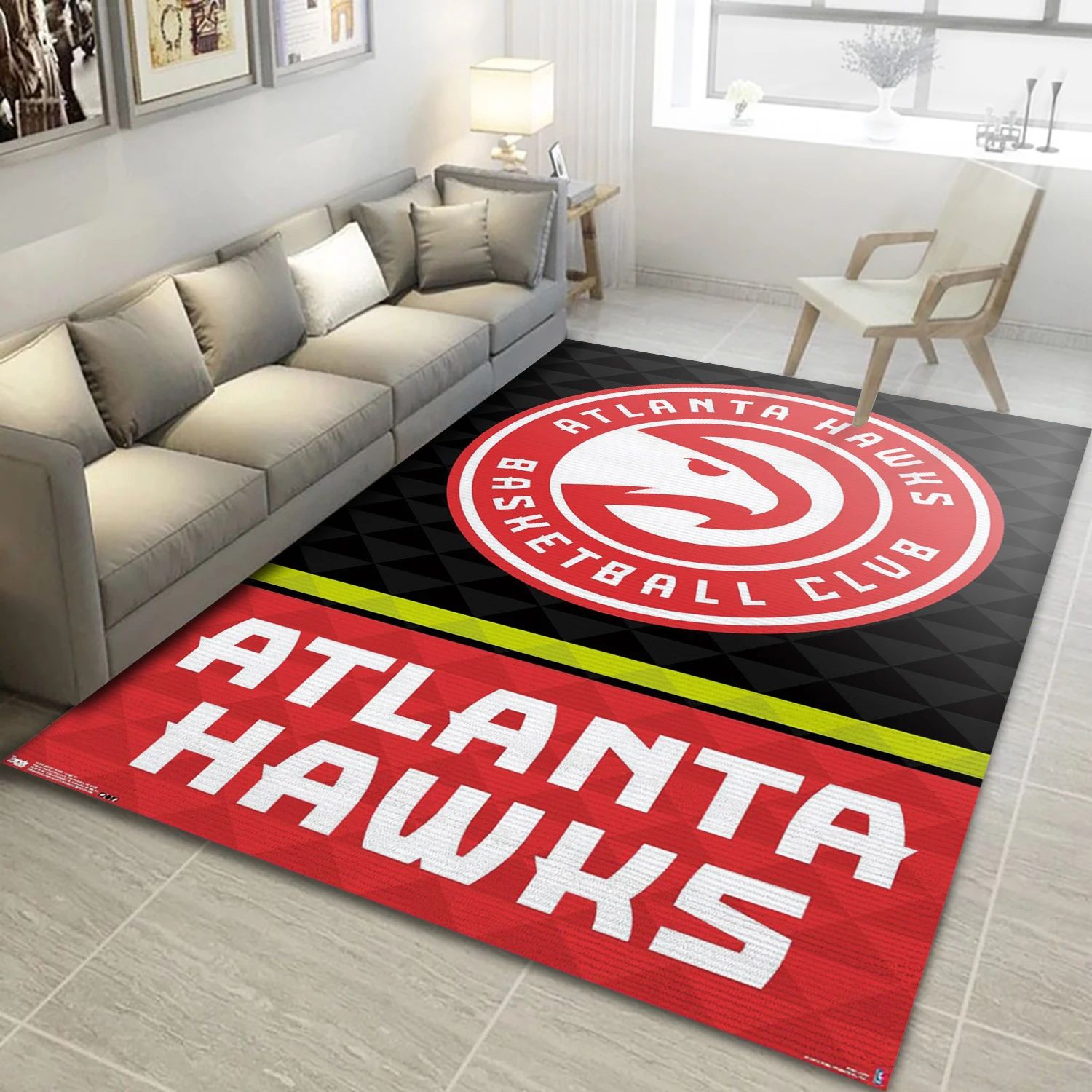 Atlanta Hawks Basketball Club NBA Area Rug, Living Room Rug - Home Decor - Indoor Outdoor Rugs