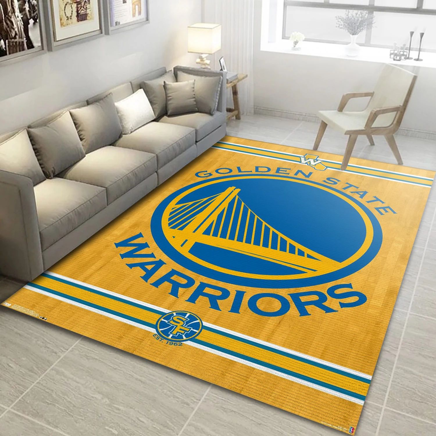 Golden State Warriors NBA Area Rug For Christmas, Living Room Rug - Room Decor - Indoor Outdoor Rugs