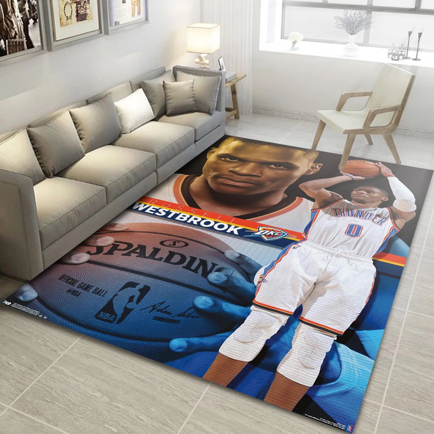 Russell Westbrook Oklahoma City Thunder NBA Area Rug For Christmas, Living Room Rug - Room Decor - Indoor Outdoor Rugs