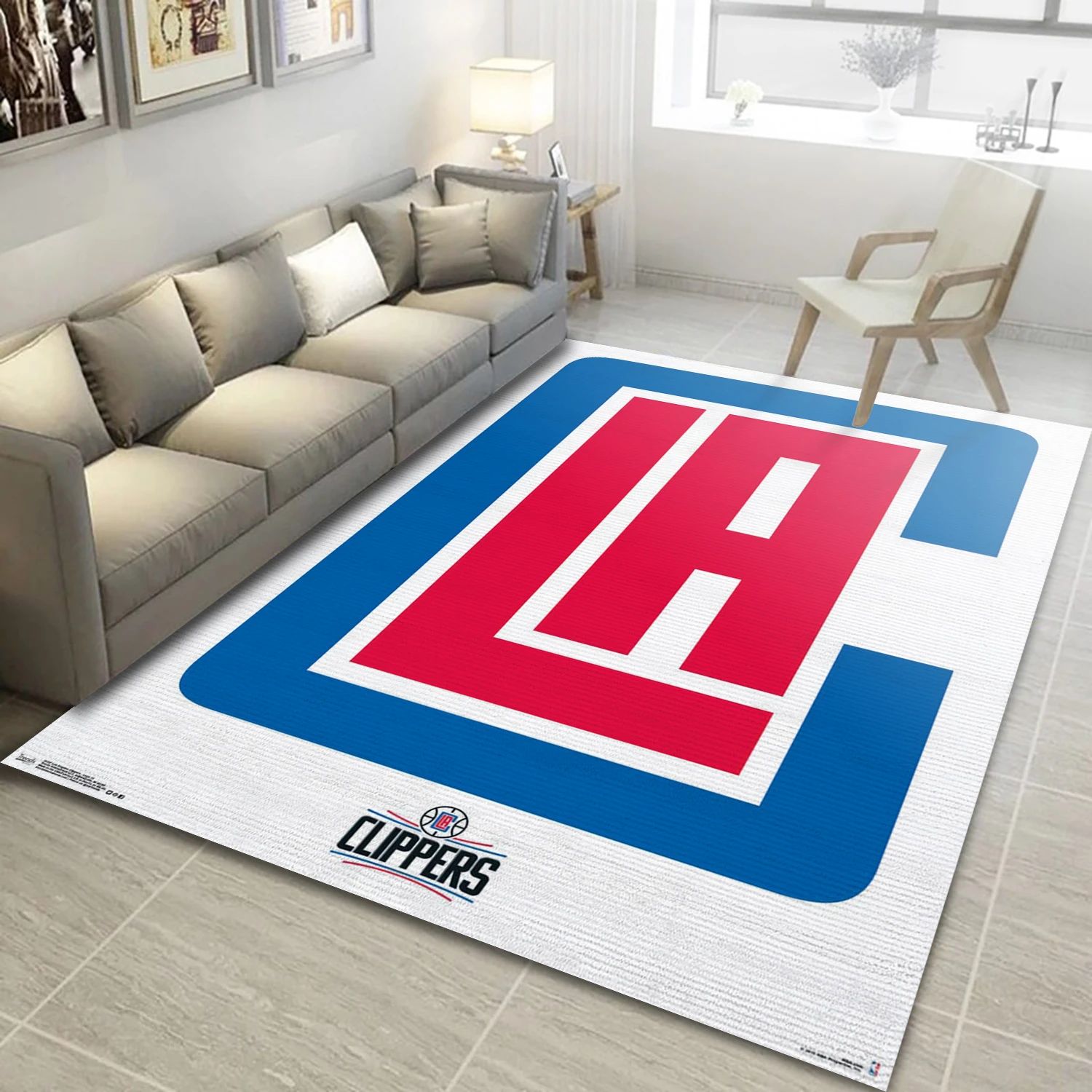 La Clippers NBA Area Rug, Living Room Rug - Room Decor - Indoor Outdoor Rugs