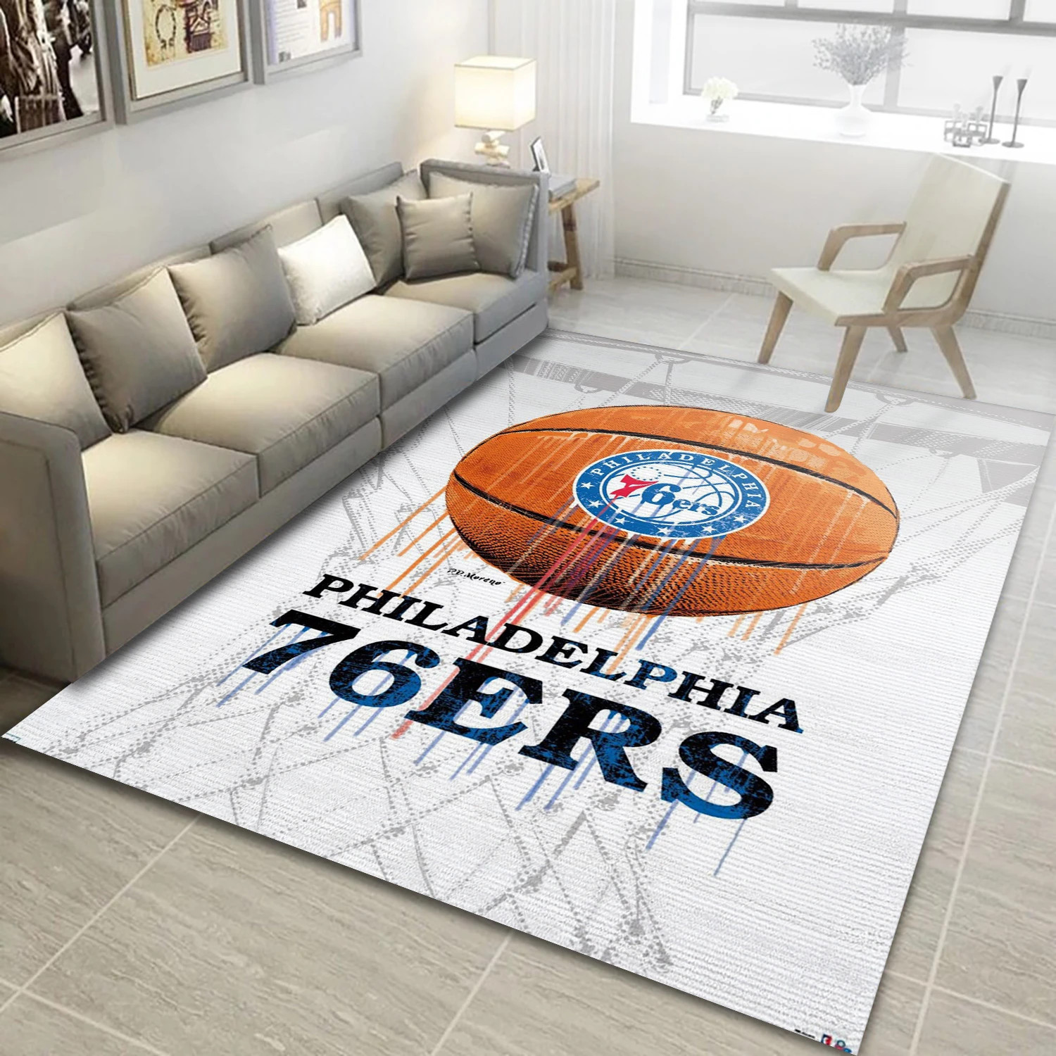 Philadelphia 76ers NBA Area Rug For Christmas, Living Room Rug - Home Decor - Indoor Outdoor Rugs