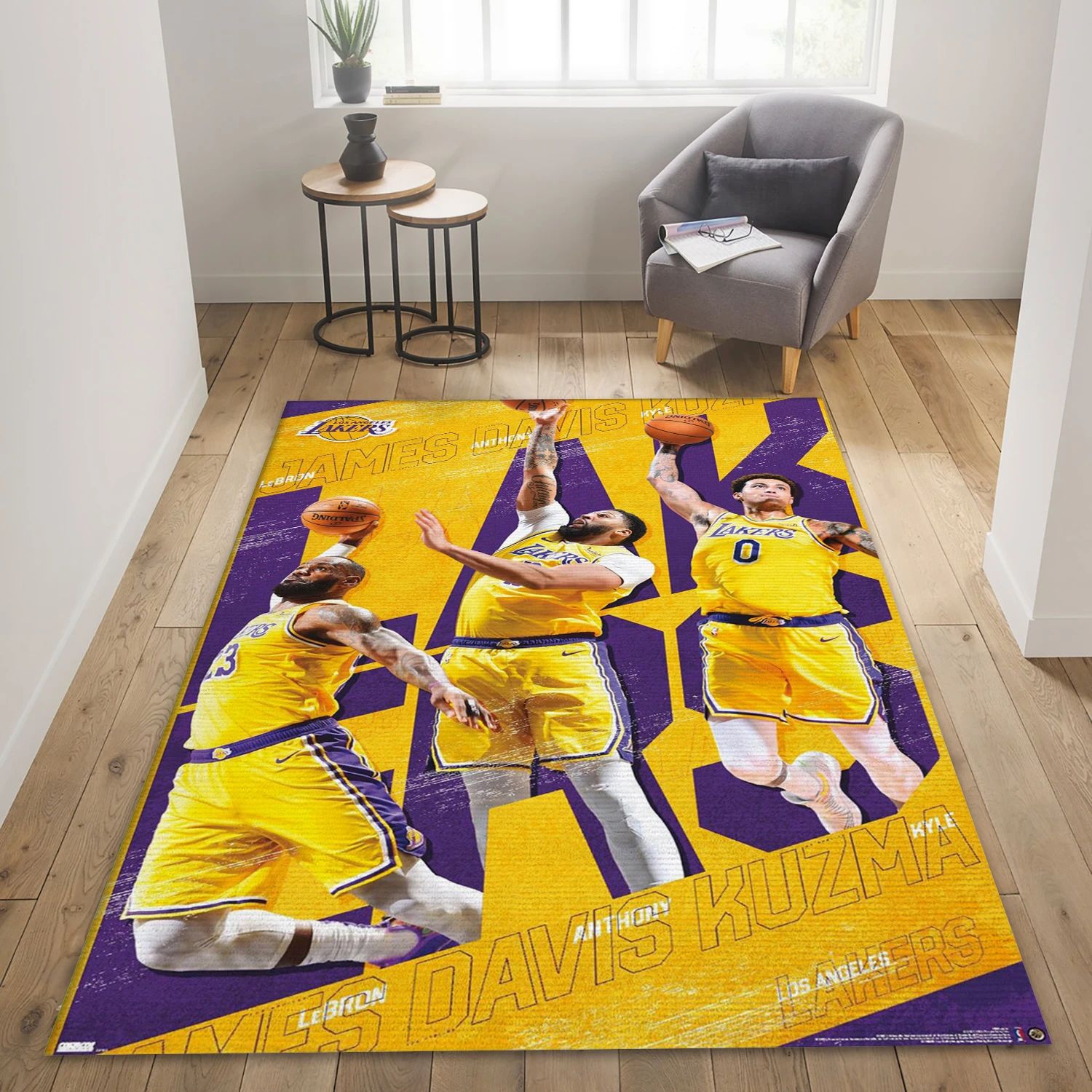 Los Angeles Lakers NBA Area Rug Carpet, Living Room Rug - Room Decor - Indoor Outdoor Rugs