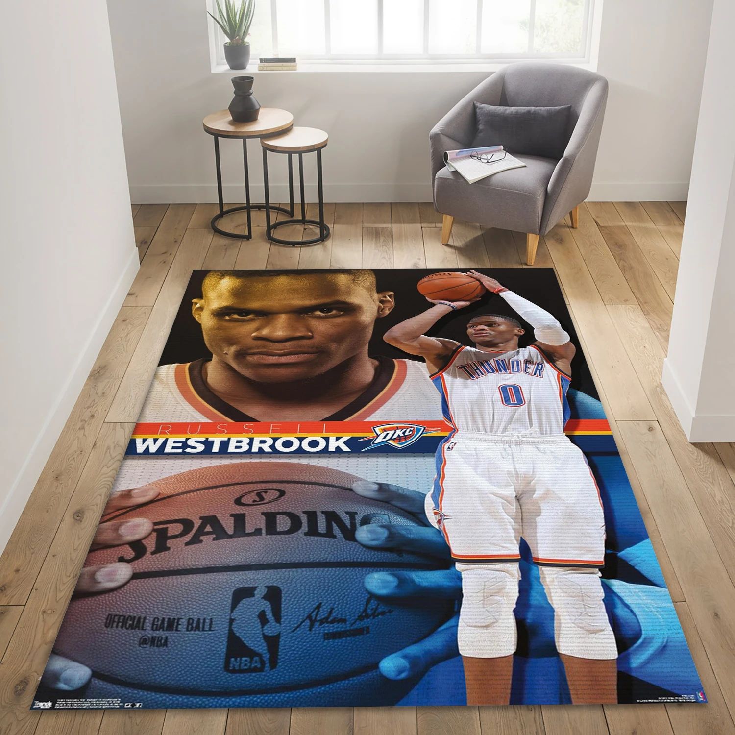 Russell Westbrook Oklahoma City Thunder NBA Area Rug For Christmas, Living Room Rug - Room Decor - Indoor Outdoor Rugs