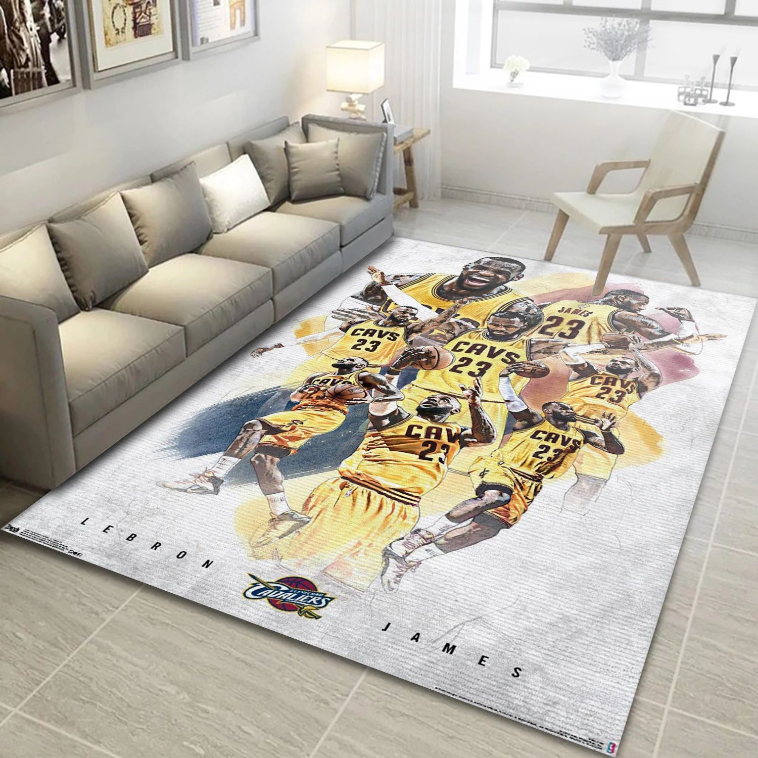 Lebron James Cleveland Cavaliers NBA Area Rug, Living Room Rug - Room Decor - Indoor Outdoor Rugs