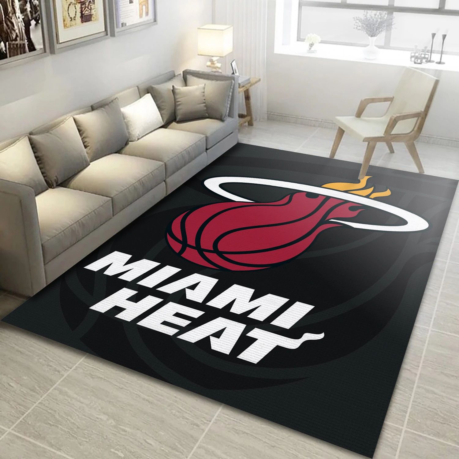 Miami Heat NBA Reangle Area Rug, Living Room Rug - US Decor - Indoor Outdoor Rugs