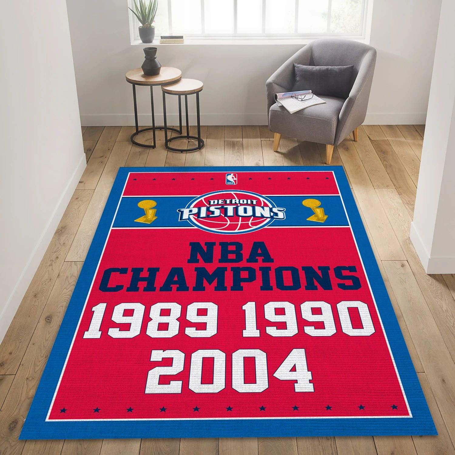 Detroit Pistons Nba Finals Champion NBA Area Rug, Living Room Rug - US Decor - Indoor Outdoor Rugs