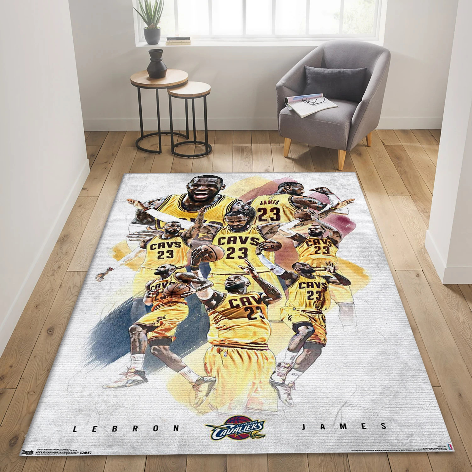 Lebron James Cleveland Cavaliers NBA Area Rug, Living Room Rug - Room Decor - Indoor Outdoor Rugs