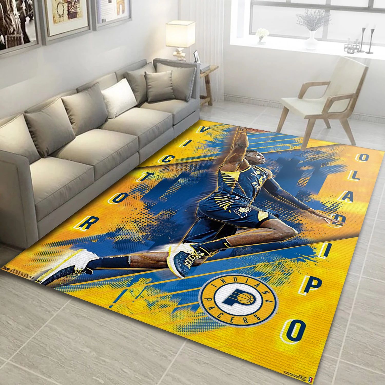 Victor Oladipo Indiana Pacers NBA Area Rug, Living Room Rug - Home Decor - Indoor Outdoor Rugs