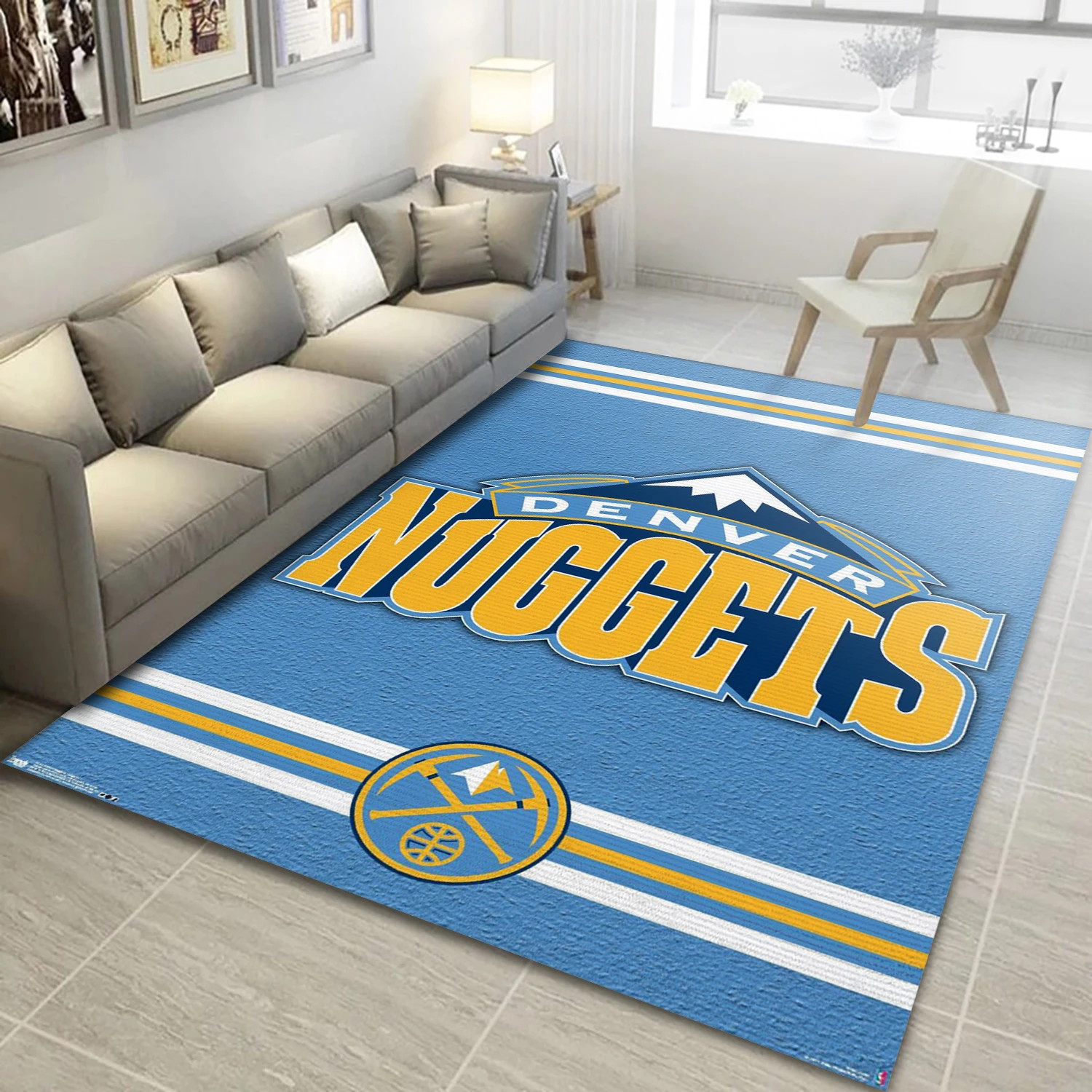 Denver Nuggets NBA Team Logos Area Rug, Living Room Rug - US Decor - Indoor Outdoor Rugs