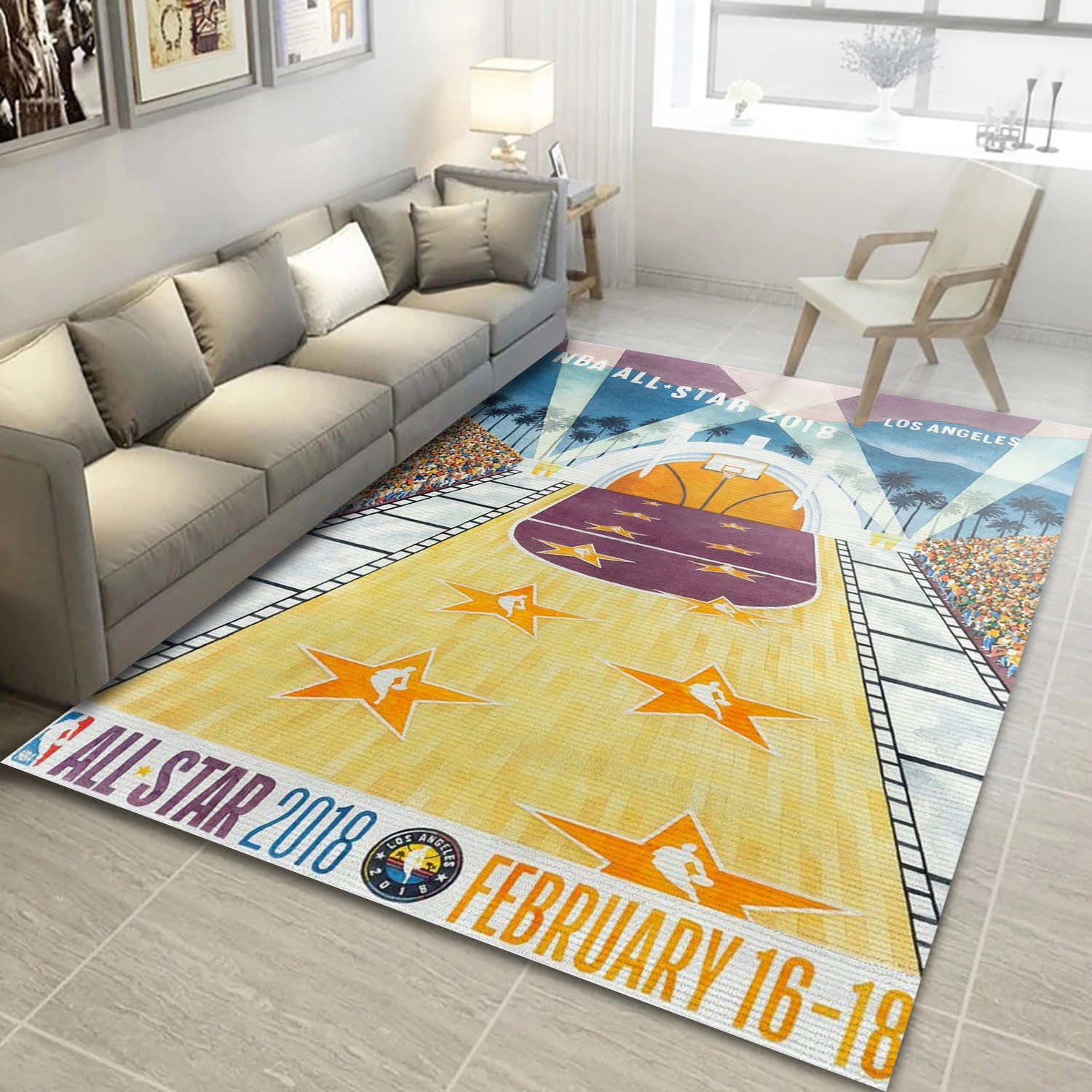 Nba All Star NBA Area Rug, Living Room Rug - US Decor - Indoor Outdoor Rugs