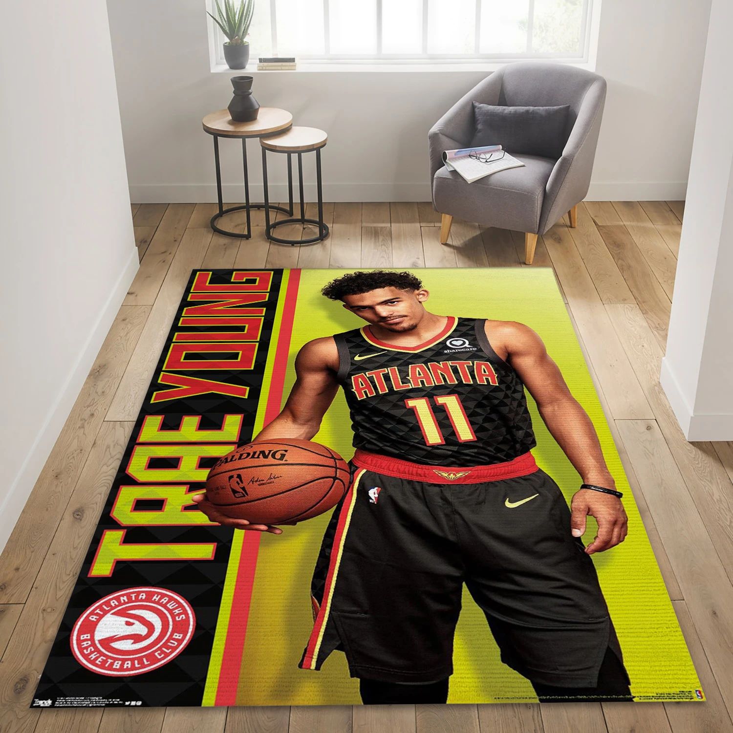 Trae Young Atlanta Hawks NBA Area Rug, Living Room Rug - Home Decor - Indoor Outdoor Rugs