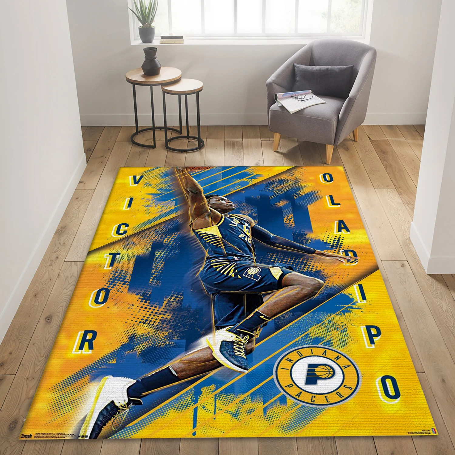 Victor Oladipo Indiana Pacers NBA Area Rug, Living Room Rug - Home Decor - Indoor Outdoor Rugs