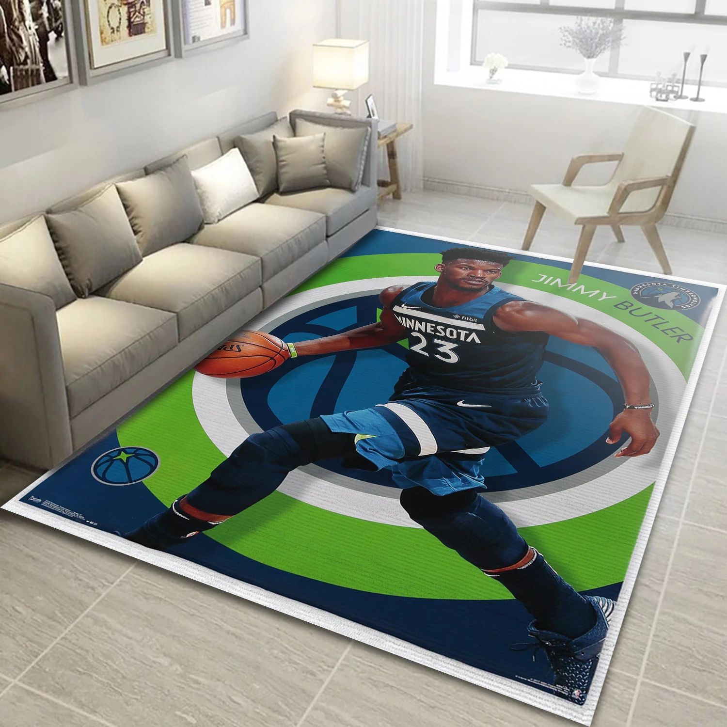 Jimmy Butler Minnesota Timberwolves NBA Reangle Area Rug, Living Room Rug - US Decor - Indoor Outdoor Rugs