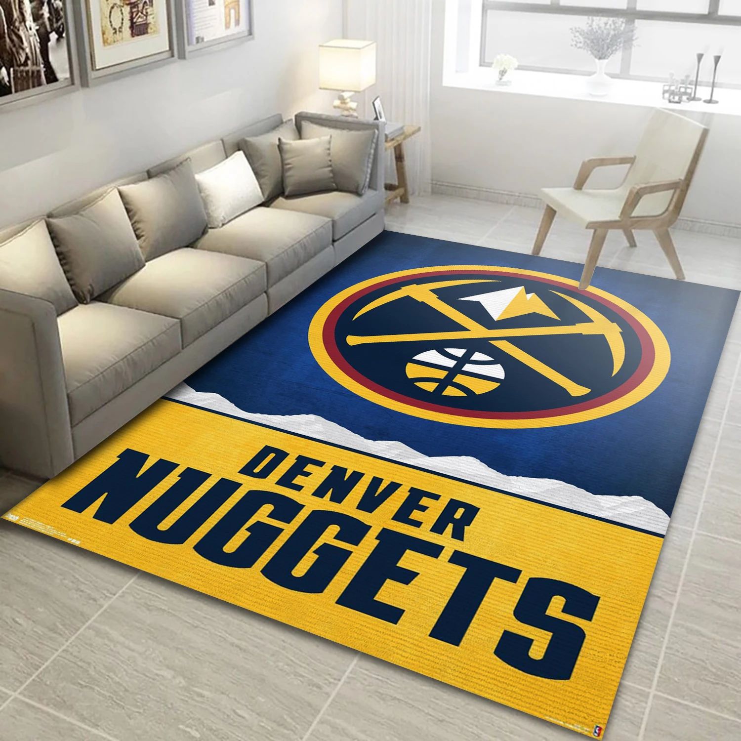 Denver Nuggets NBA Reangle Area Rug, Living Room Rug - Room Decor - Indoor Outdoor Rugs