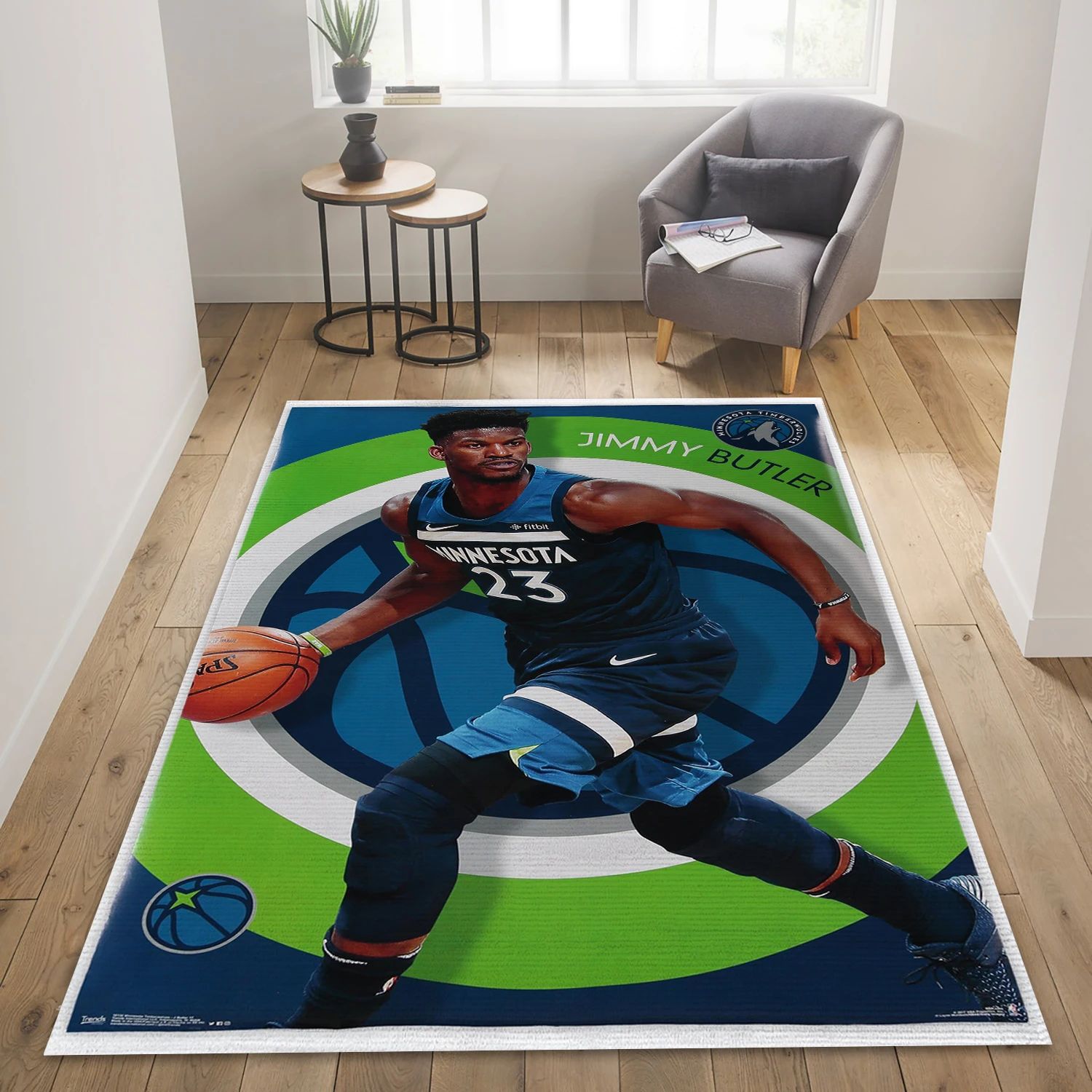 Jimmy Butler Minnesota Timberwolves NBA Reangle Area Rug, Living Room Rug - US Decor - Indoor Outdoor Rugs