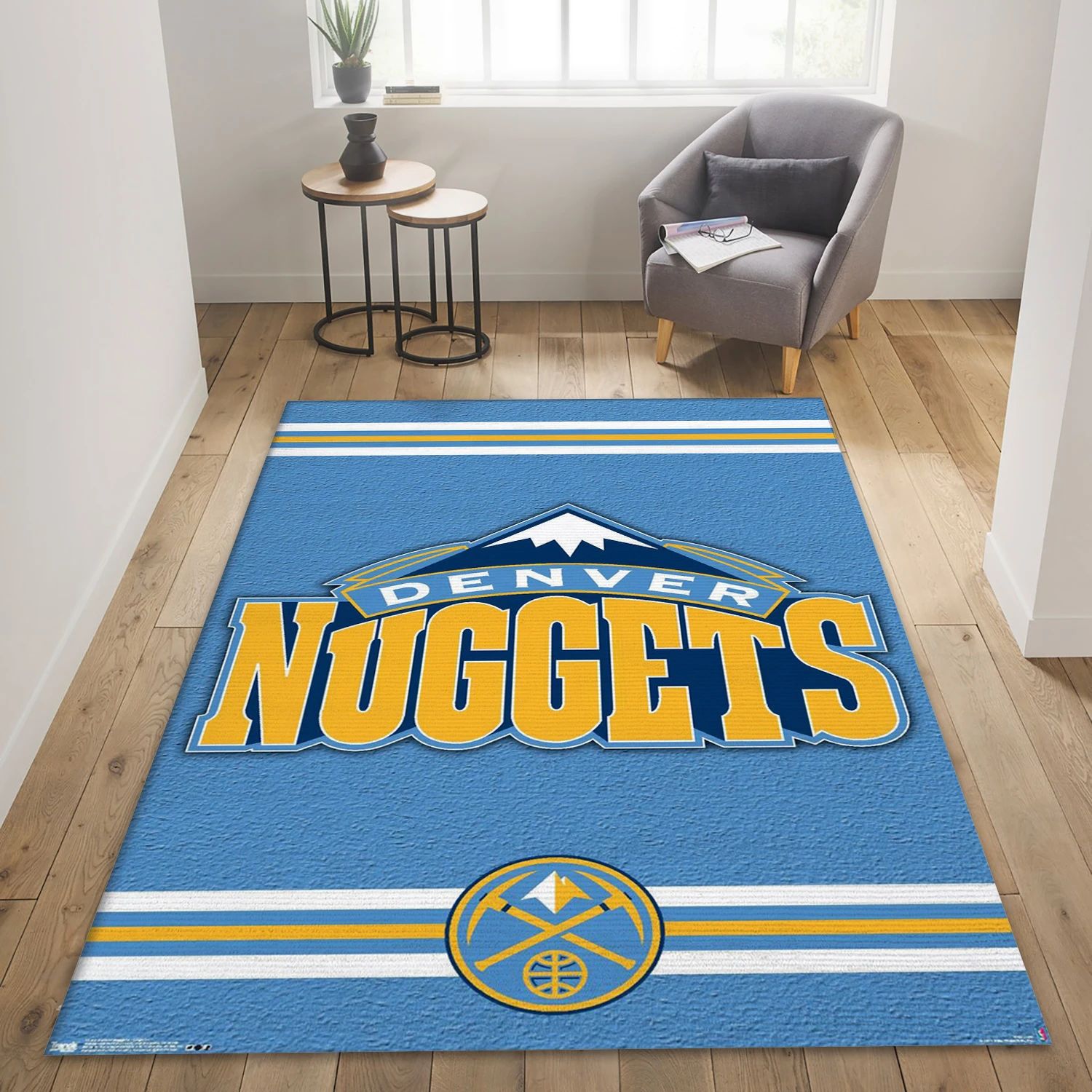 Denver Nuggets NBA Team Logos Area Rug, Living Room Rug - US Decor - Indoor Outdoor Rugs