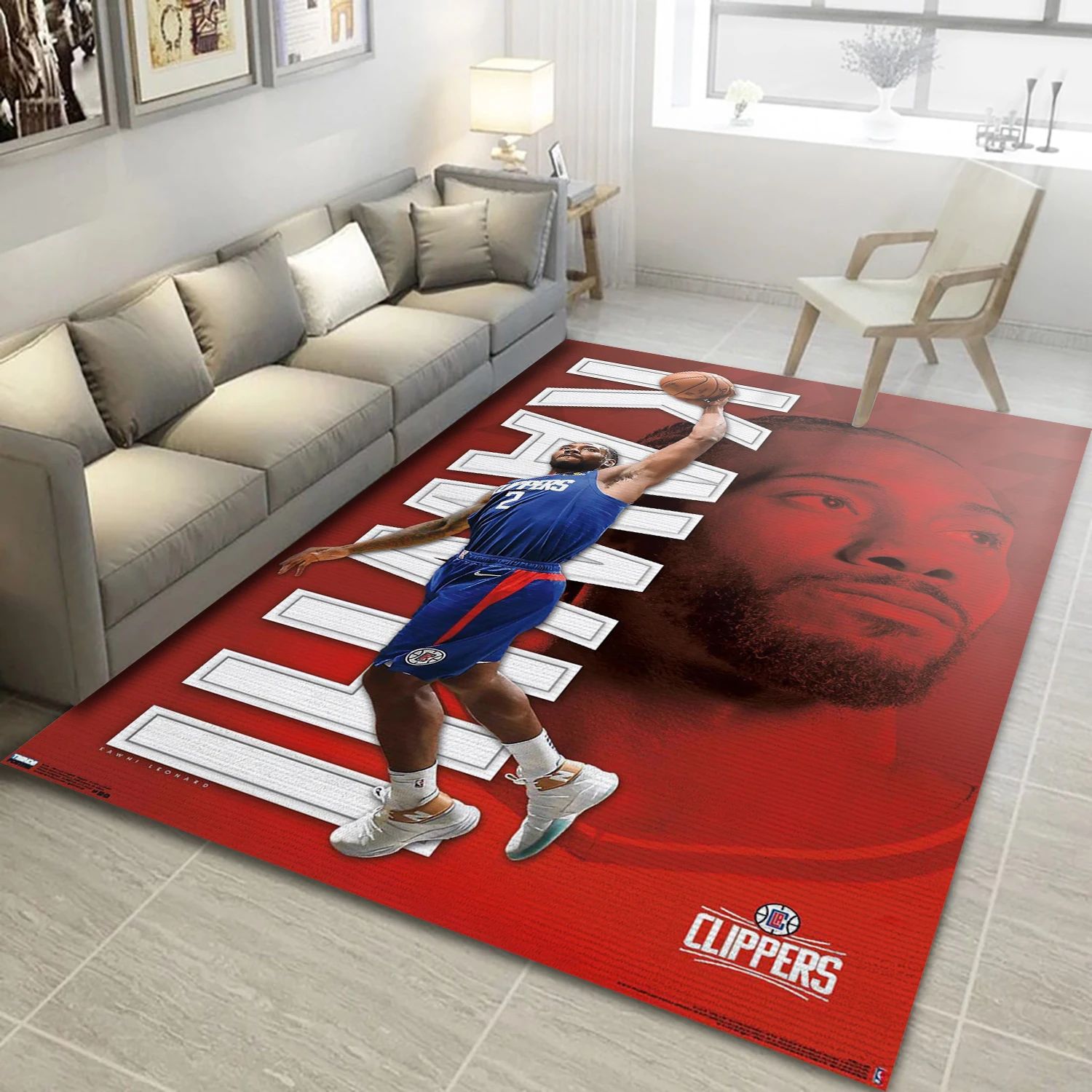 Kawhi Leonard La Clippers NBA Area Rug, Living Room Rug - Home Decor - Indoor Outdoor Rugs