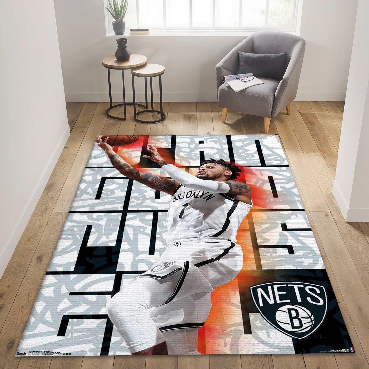 D Angelo Russell Brooklyn NBA Area Rug For Christmas, Living Room Rug - US Decor - Indoor Outdoor Rugs