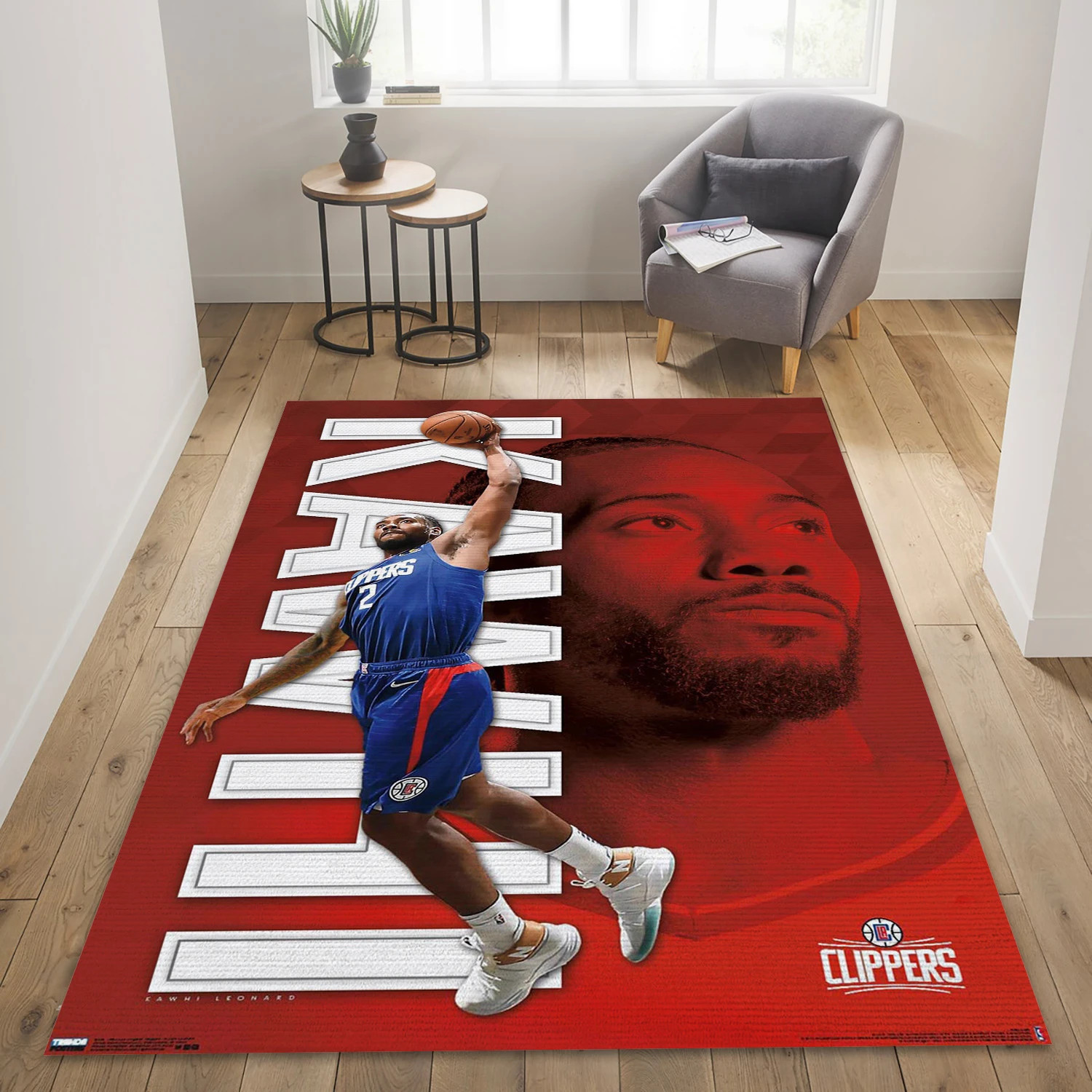 Kawhi Leonard La Clippers NBA Area Rug, Living Room Rug - Home Decor - Indoor Outdoor Rugs