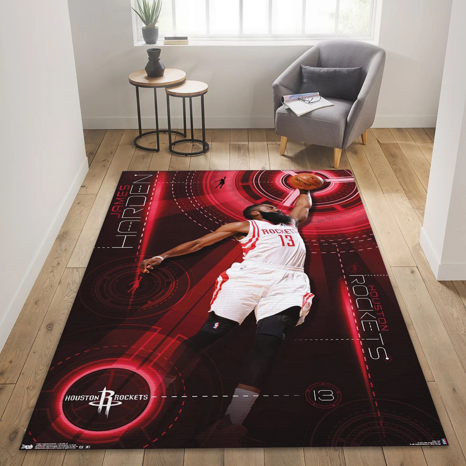 James Harden Houston Rockets NBA Area Rug For Christmas, Living Room Rug - Home Decor - Indoor Outdoor Rugs