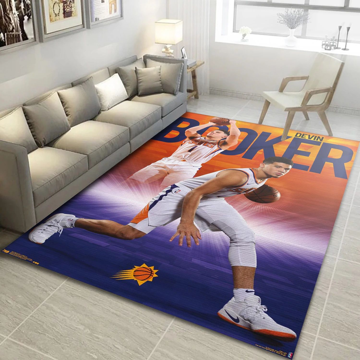 Devin Booker Phoenix Suns NBA Area Rug, Living Room Rug - Room Decor - Indoor Outdoor Rugs