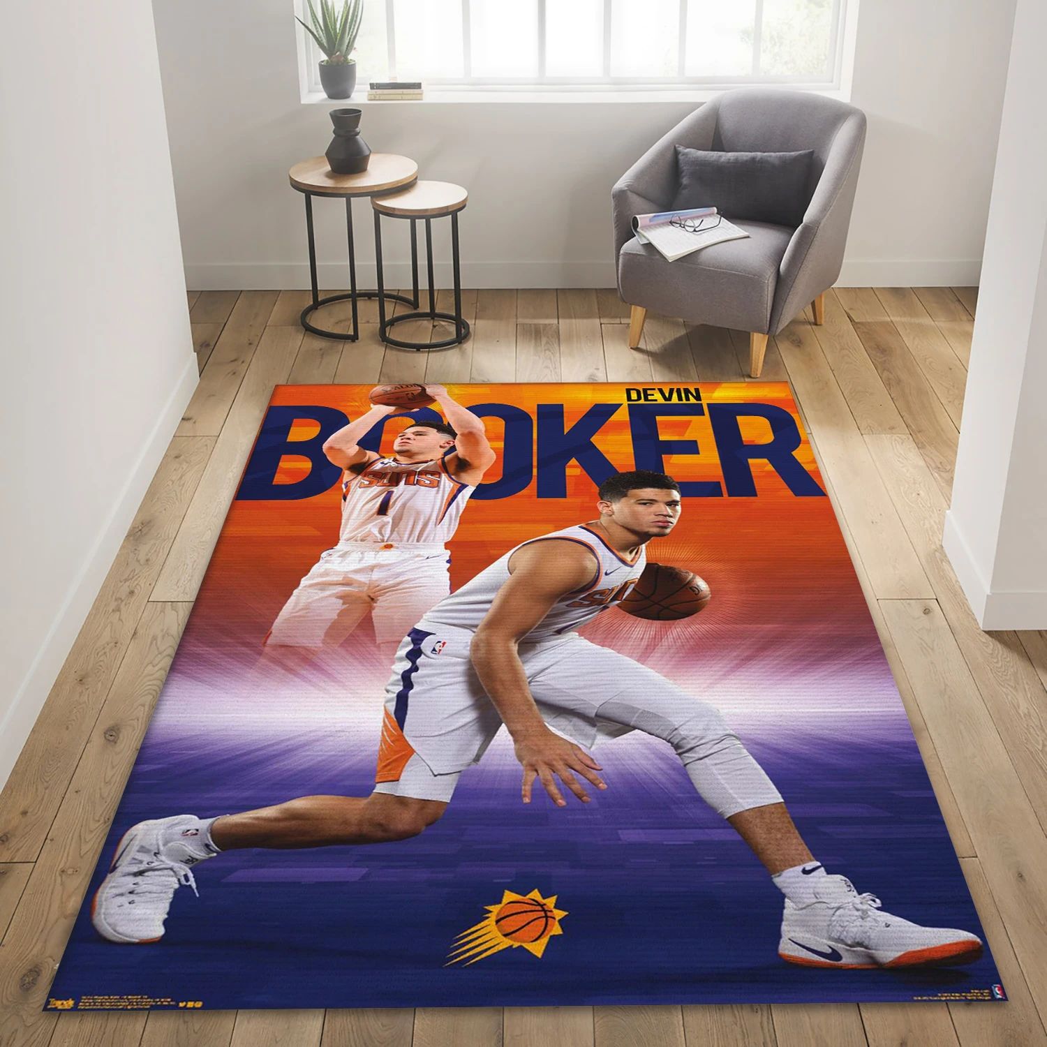 Devin Booker Phoenix Suns NBA Area Rug, Living Room Rug - Room Decor - Indoor Outdoor Rugs