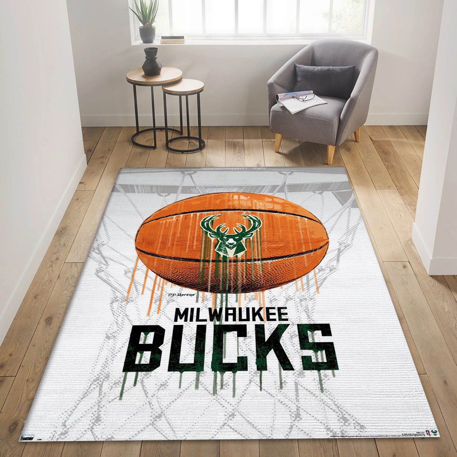 Milwaukee Bucks NBA Area Rug Carpet, Living Room Rug - Home Decor - Indoor Outdoor Rugs