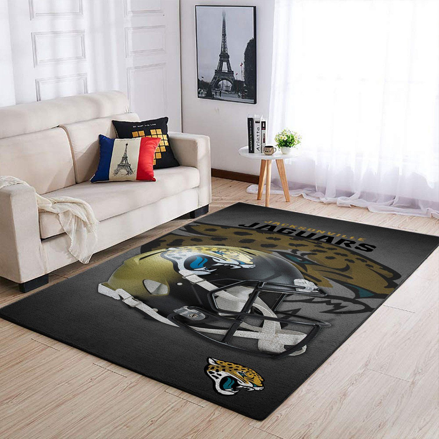 Jacksonville Jaguars Nfl Team Logo Helmet Nice Gift Home Decor Rectangle Area Rug - Indoor Outdoor Rugs