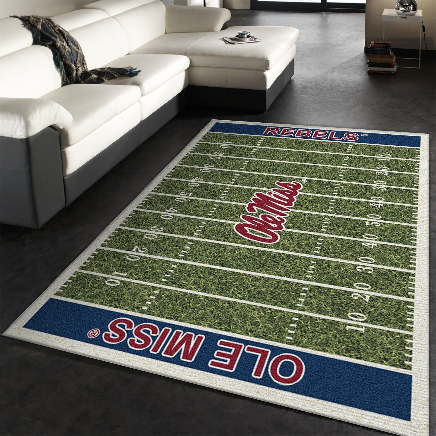 College Mississippi NFL Team Logo Area Rug, Kitchen Rug, US Gift Decor - Indoor Outdoor Rugs