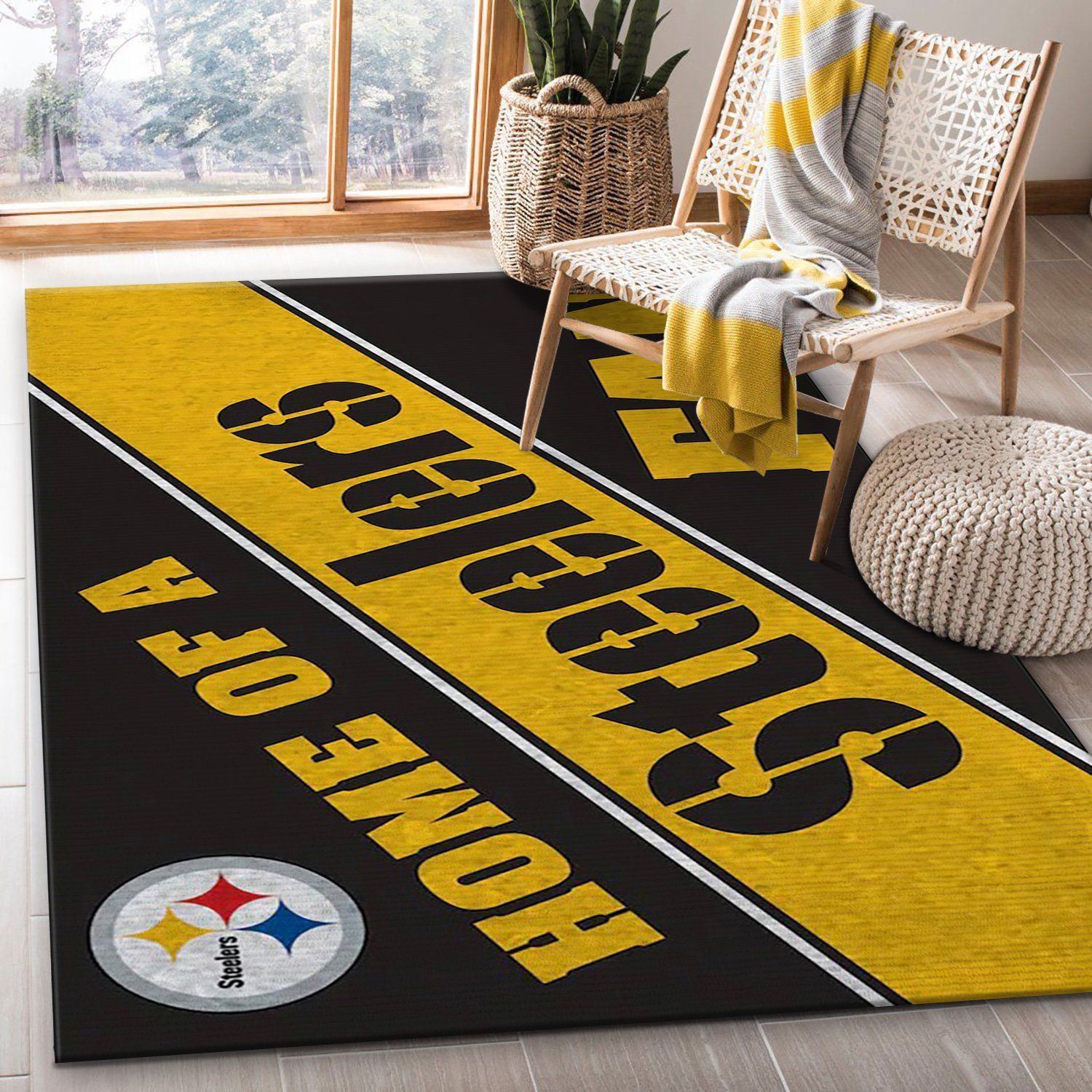 Pittsburgh Steelers Team NFL Area Rug Carpet, Living Room Rug, Family Gift US Decor - Indoor Outdoor Rugs