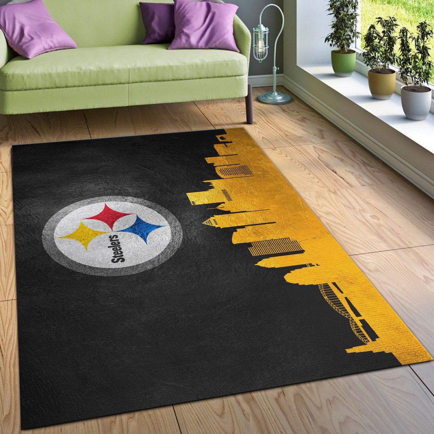 Pittsburgh Steelers NFL Area Rug Carpet, Kitchen Rug, Home US Decor - Indoor Outdoor Rugs