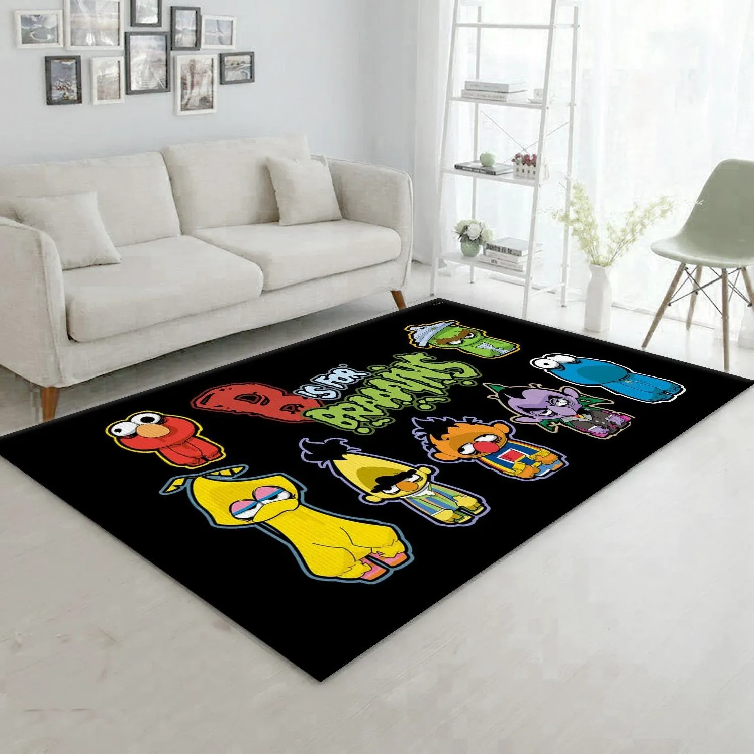 The Sesame Street Monsters Area Rug For Christmas Bedroom Rug Family Gift US Decor - Indoor Outdoor Rugs