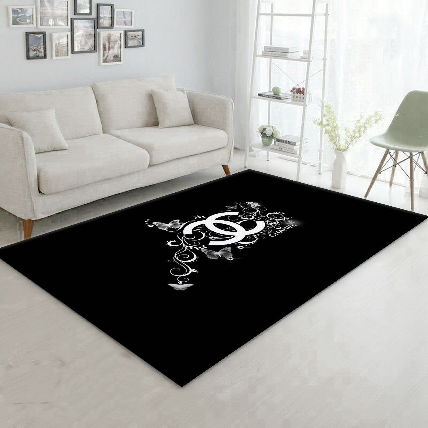 Chanel Area Rug Bedroom Rug US Gift Decor - Indoor Outdoor Rugs