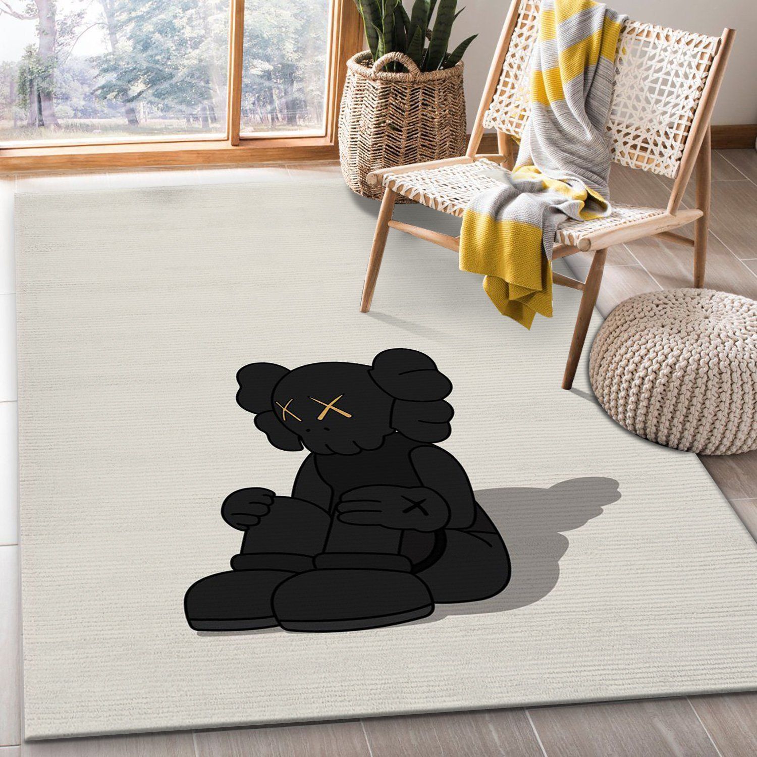 Kaws Illustration Area Rug Living Room Rug US Gift Decor - Indoor Outdoor Rugs