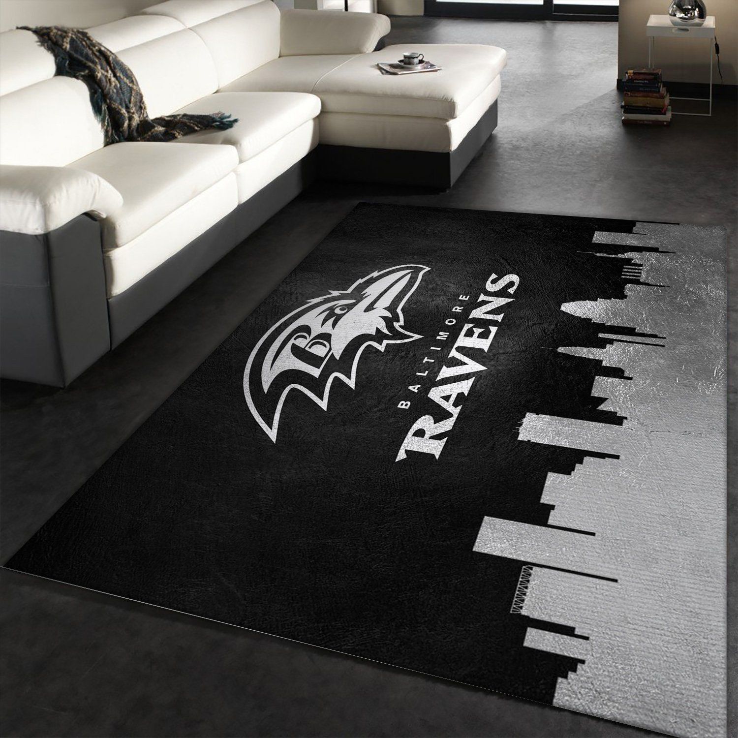 Baltimore Ravens Skyline NFL Area Rug Carpet, Kitchen Rug, Christmas Gift US Decor - Indoor Outdoor Rugs