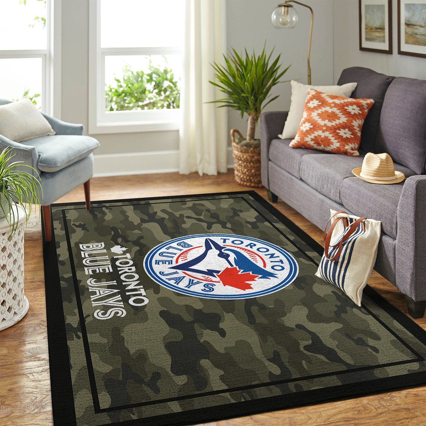 Toronto Blue Jays Mlb Team Logo Camo Style Nice Gift Home Decor Rectangle Area Rug - Indoor Outdoor Rugs