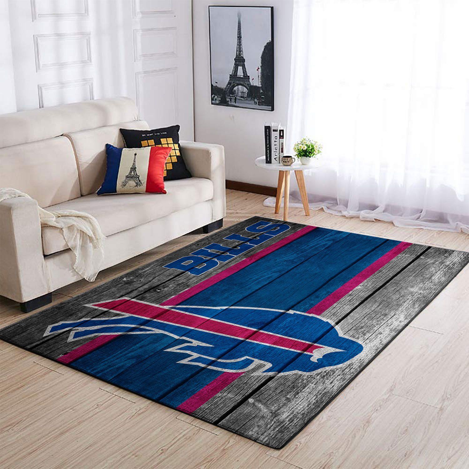 Buffalo Bills Nfl Team Logo Wooden Style Style Nice Gift Home Decor Rectangle Area Rug - Indoor Outdoor Rugs