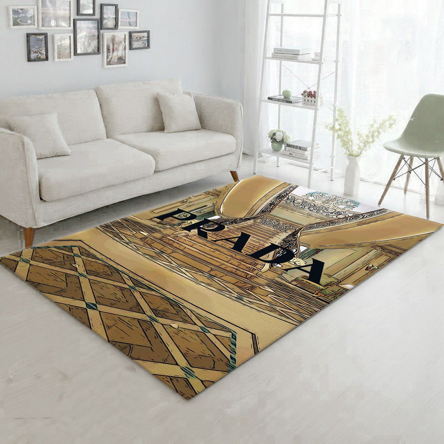 Prada Fashion Area Rug Fashion Brand Rug Home Decor Floor Decor - Indoor Outdoor Rugs