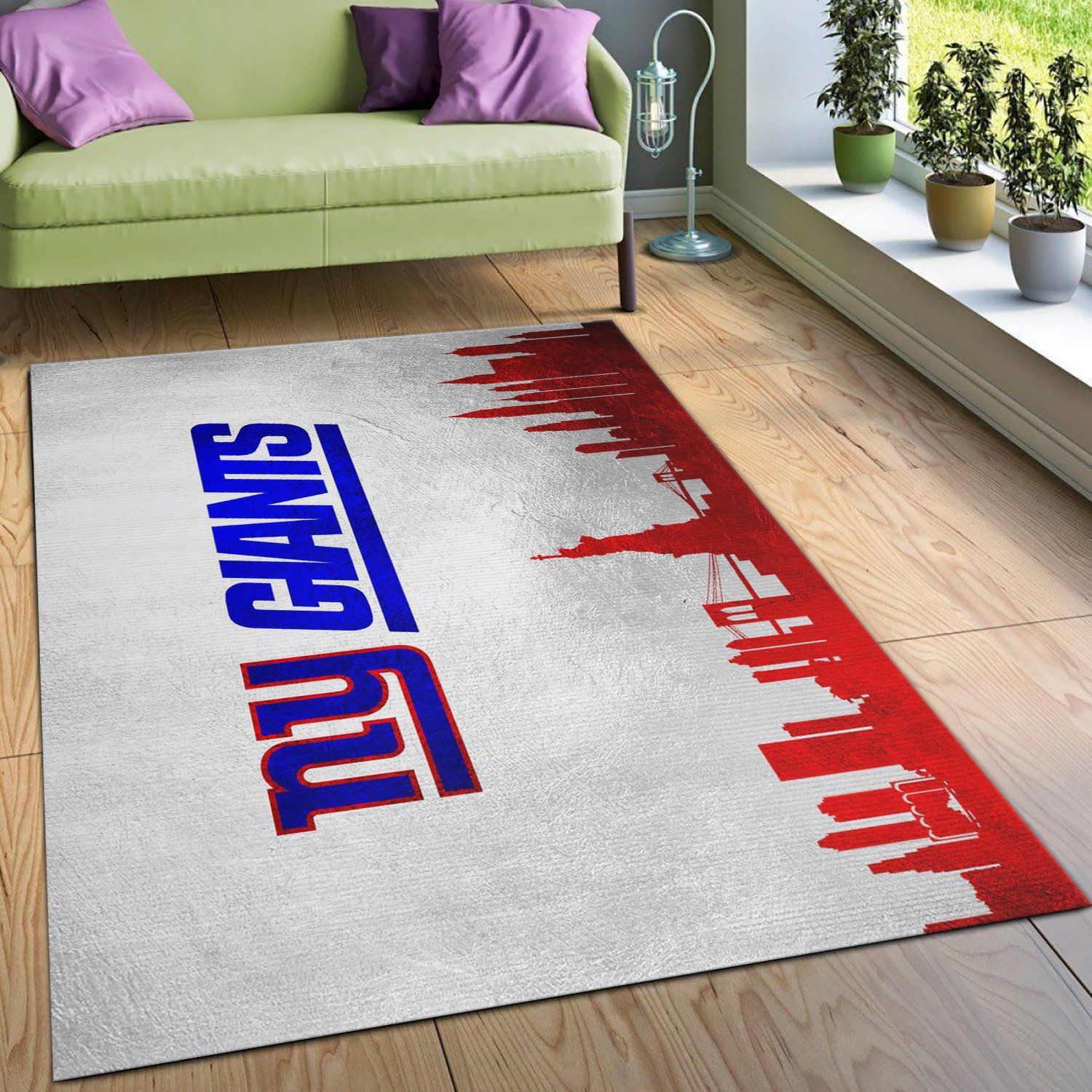 New York Giants Skyline NFL Team Logos Area Rug, Living room and bedroom Rug, Home Decor Floor Decor - Indoor Outdoor Rugs