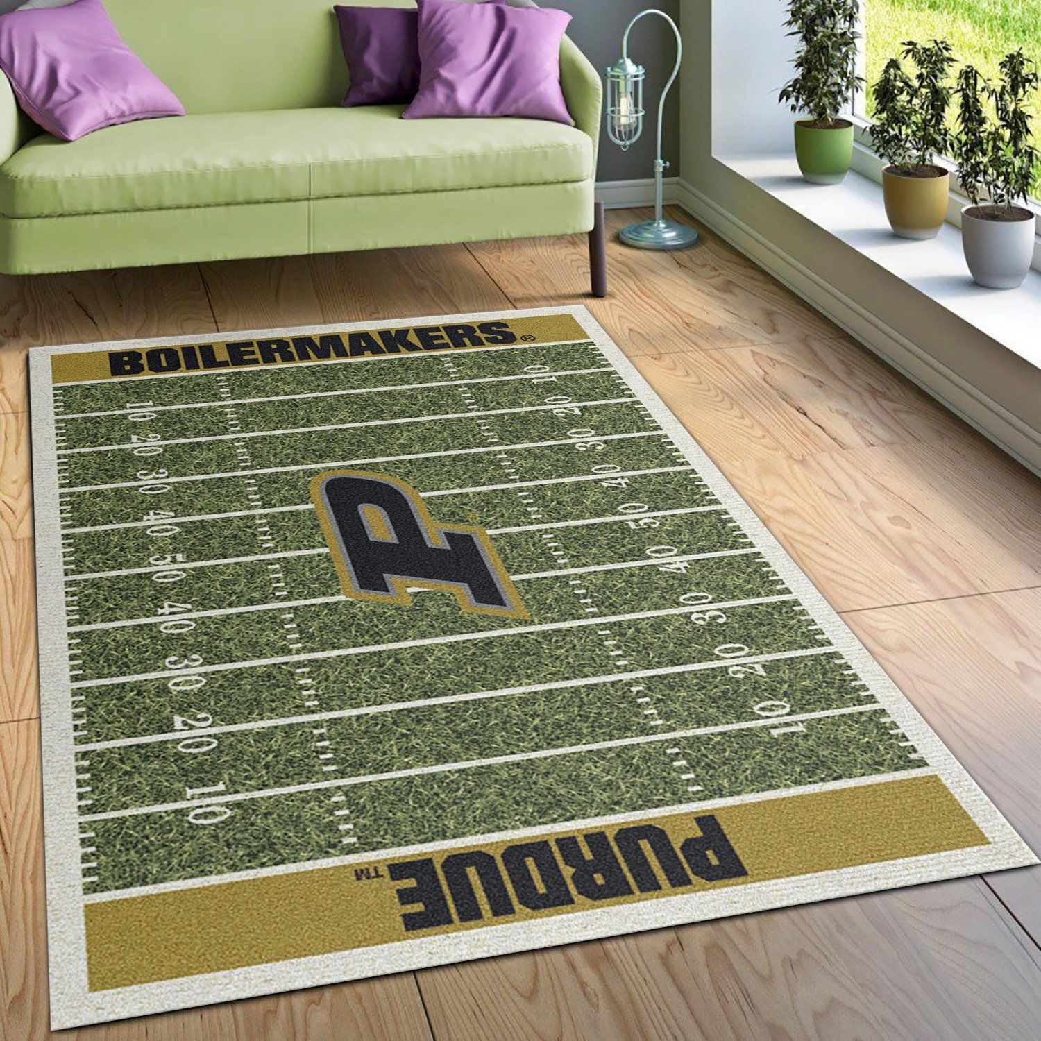 College Purdue NFL Team Logo Area Rug, Kitchen Rug, Family Gift US Decor - Indoor Outdoor Rugs