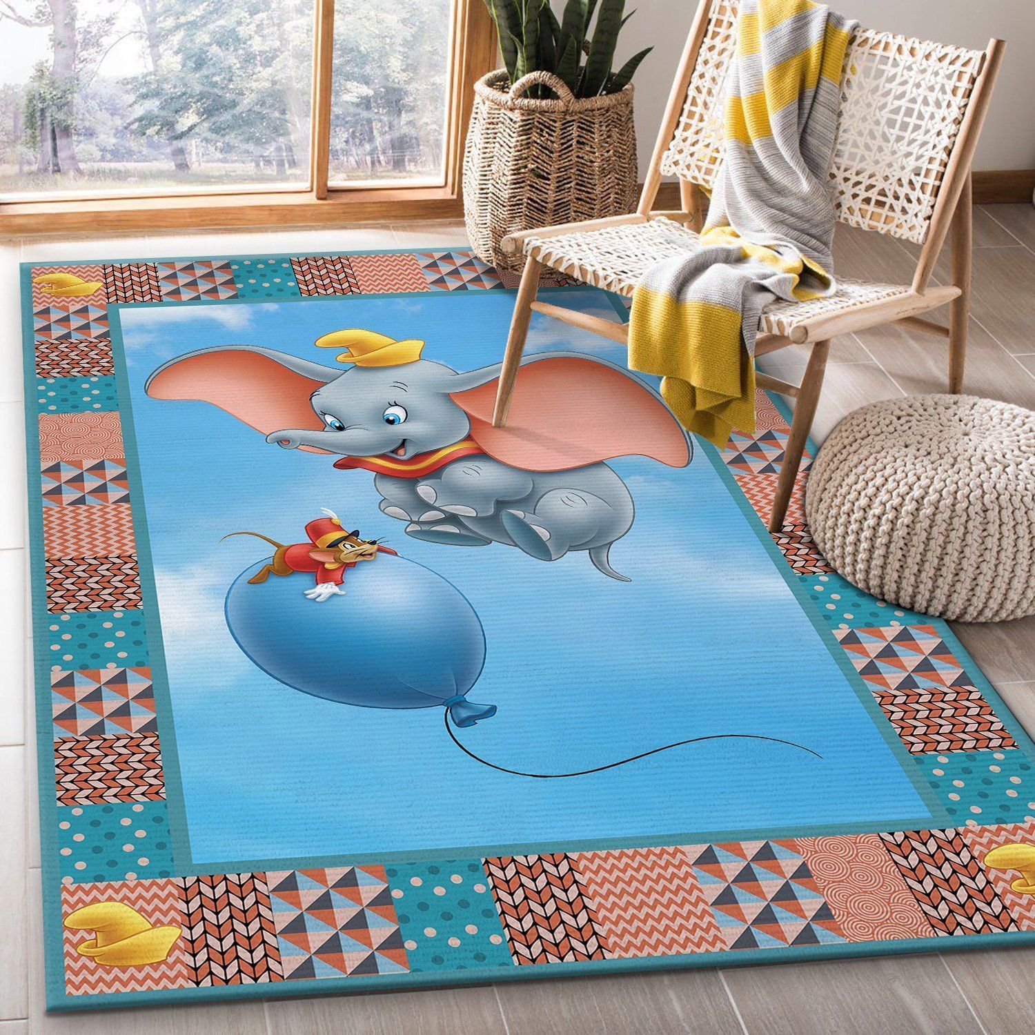 Disney Cute Dumbo Area Rugs Living Room Carpet FN110137 Local Brands Floor Decor The US Decor - Indoor Outdoor Rugs