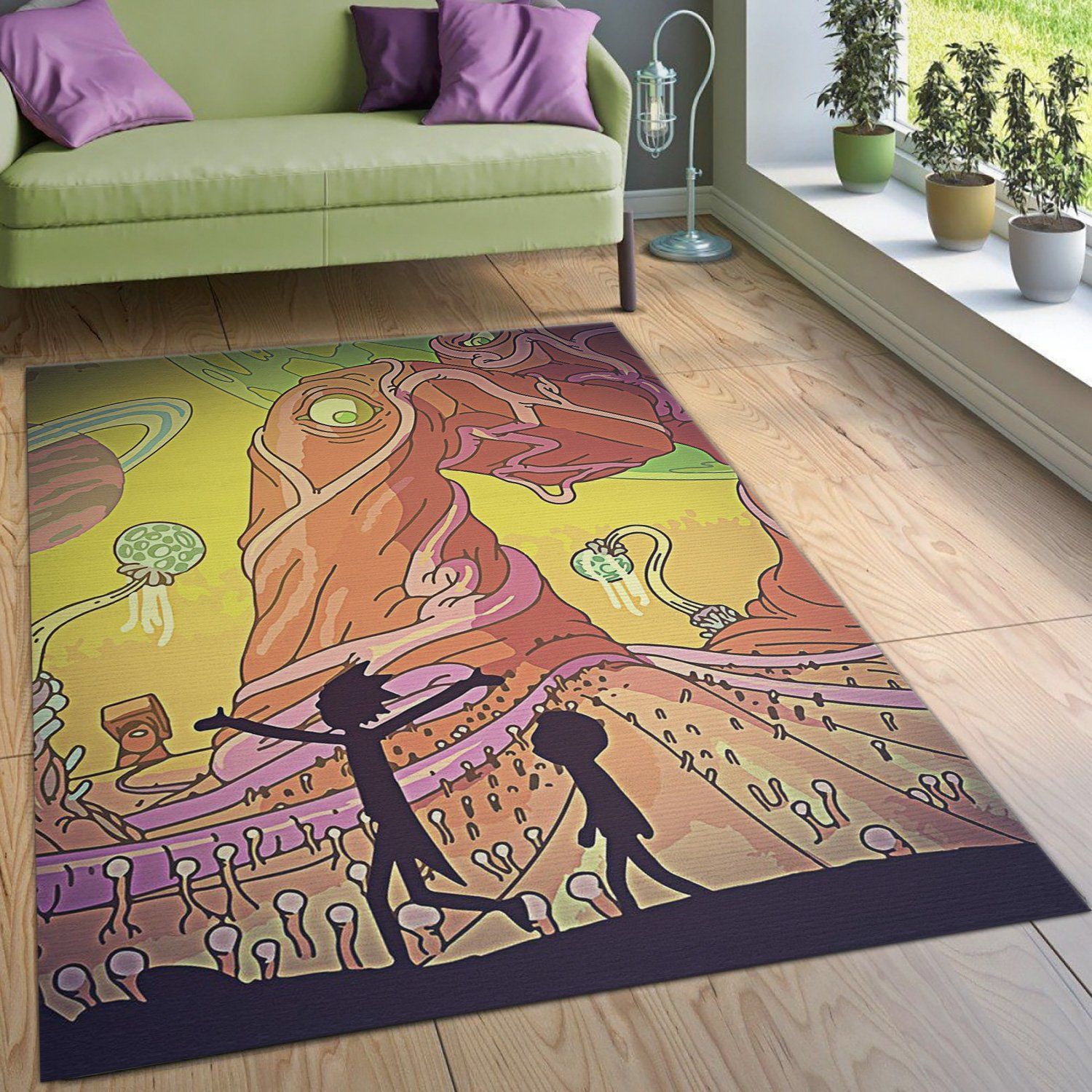 Rick And Morty Area Rug For Christmas Bedroom Rug Home Decor Floor Decor - Indoor Outdoor Rugs