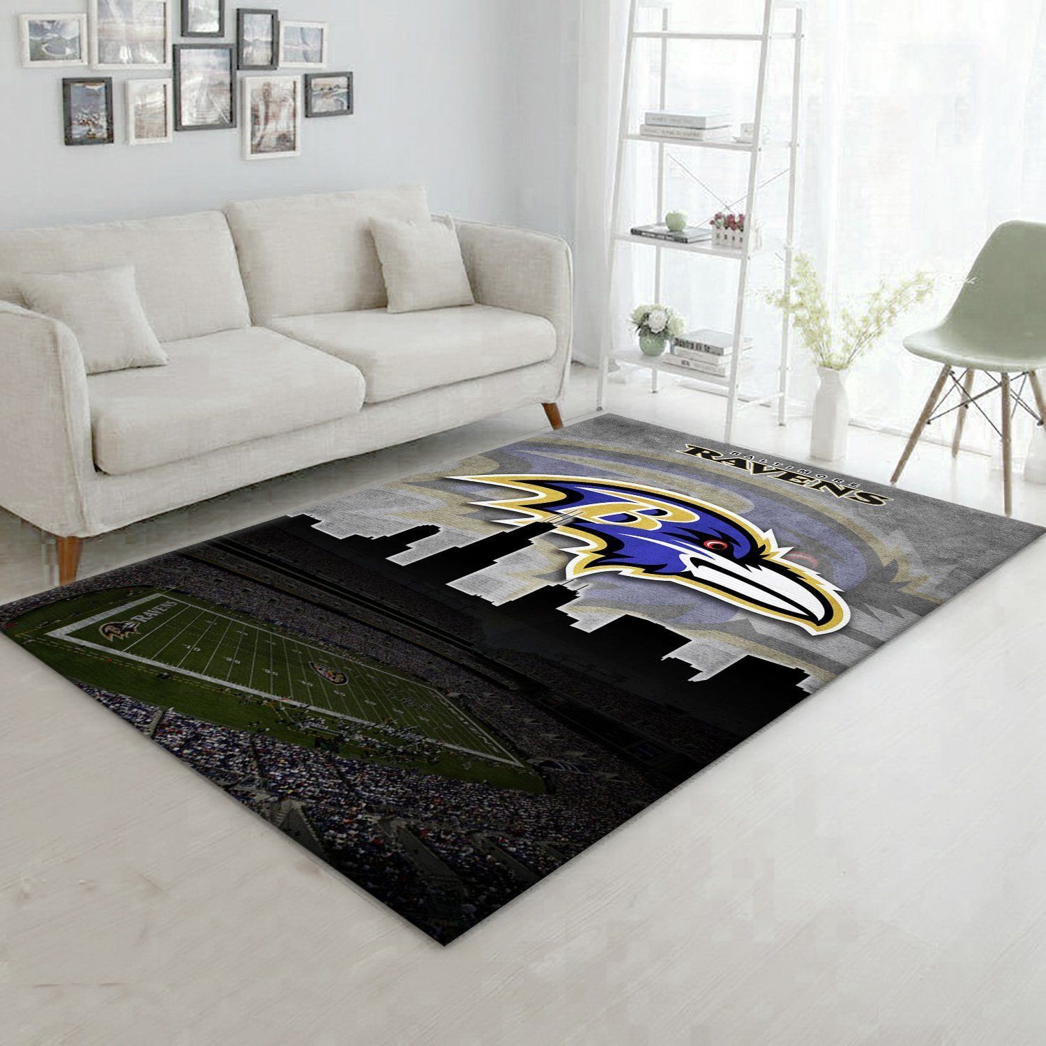 Baltimore Ravens Nfl Area Rug For Christmas Living Room Rug Christmas Gift US Decor - Indoor Outdoor Rugs