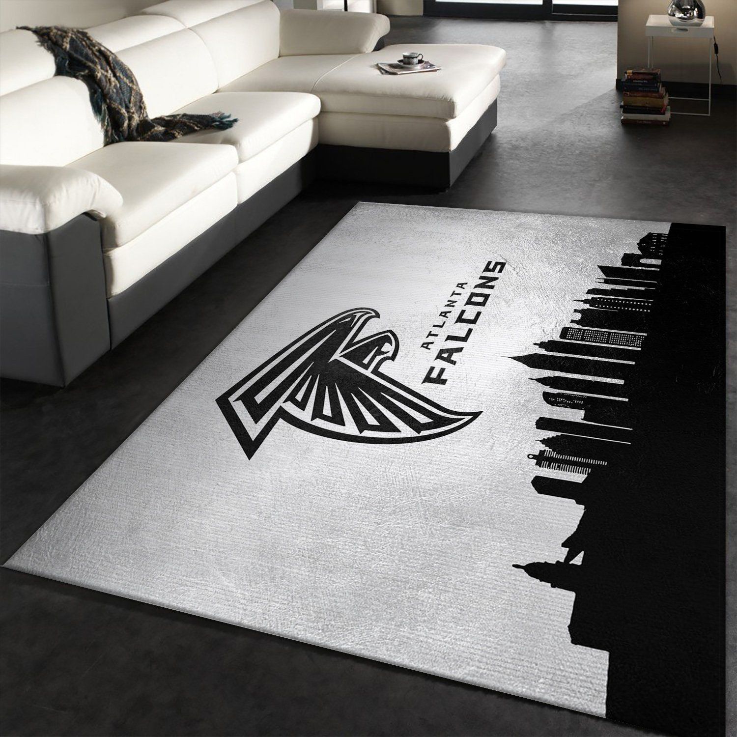 Atlanta Falcons Skyline NFL Area Rug Carpet, Bedroom, Home Decor Floor Decor - Indoor Outdoor Rugs