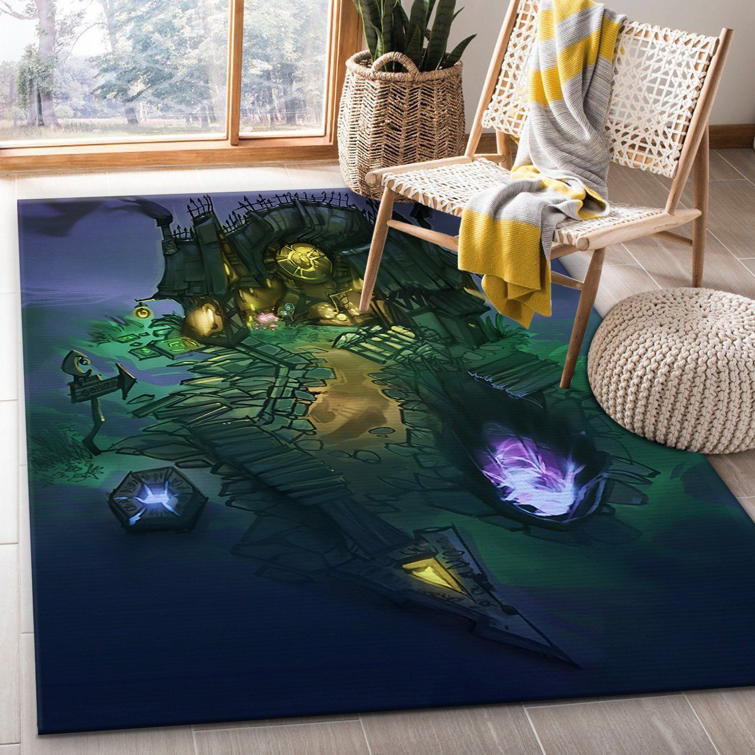 Etienne Beschet Concept Art Arttest Shirogames Diorama 01 Area Rug For Christmas, Living room and bedroom Rug, US Gift Decor - Indoor Outdoor Rugs