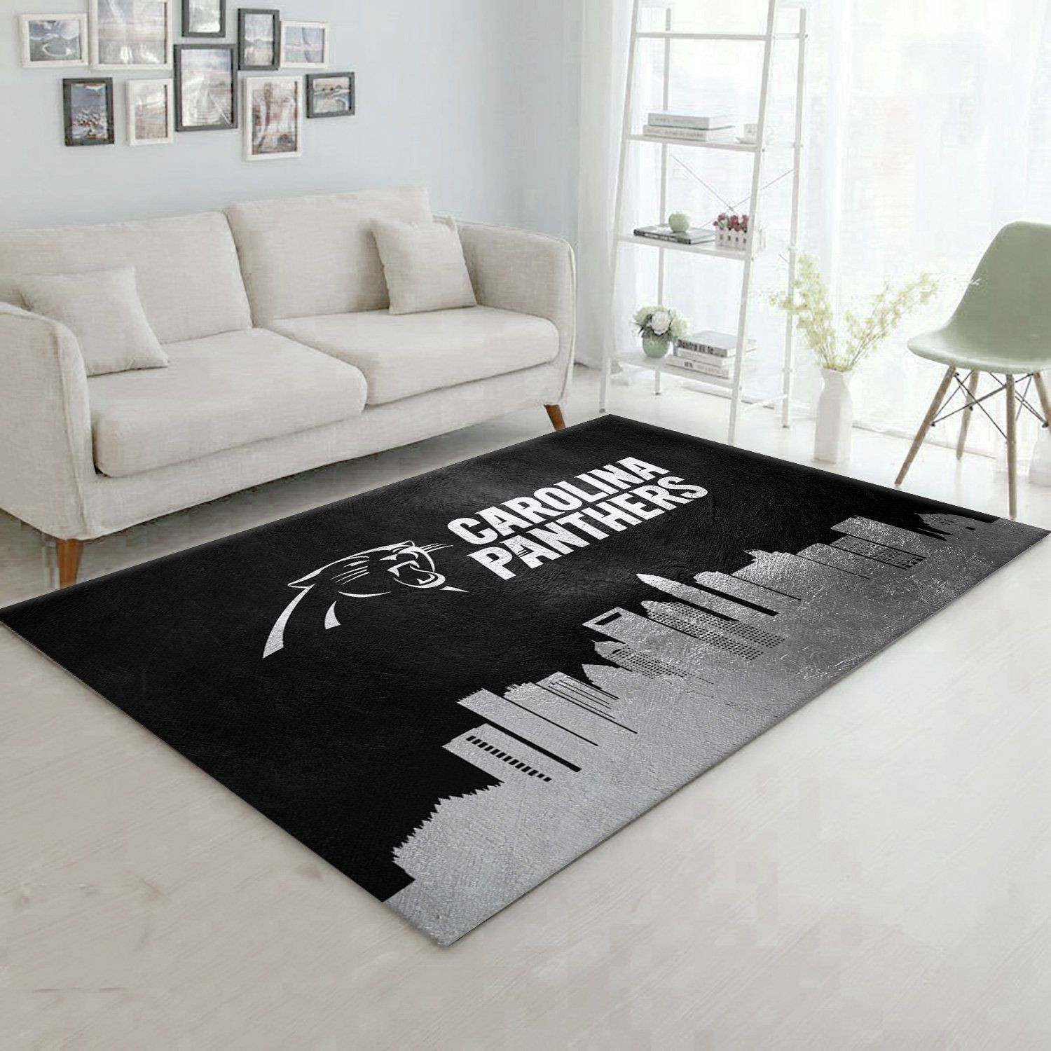 Carolina Panthers Skyline NFL Area Rug Carpet, Living room and bedroom Rug, US Gift Decor - Indoor Outdoor Rugs