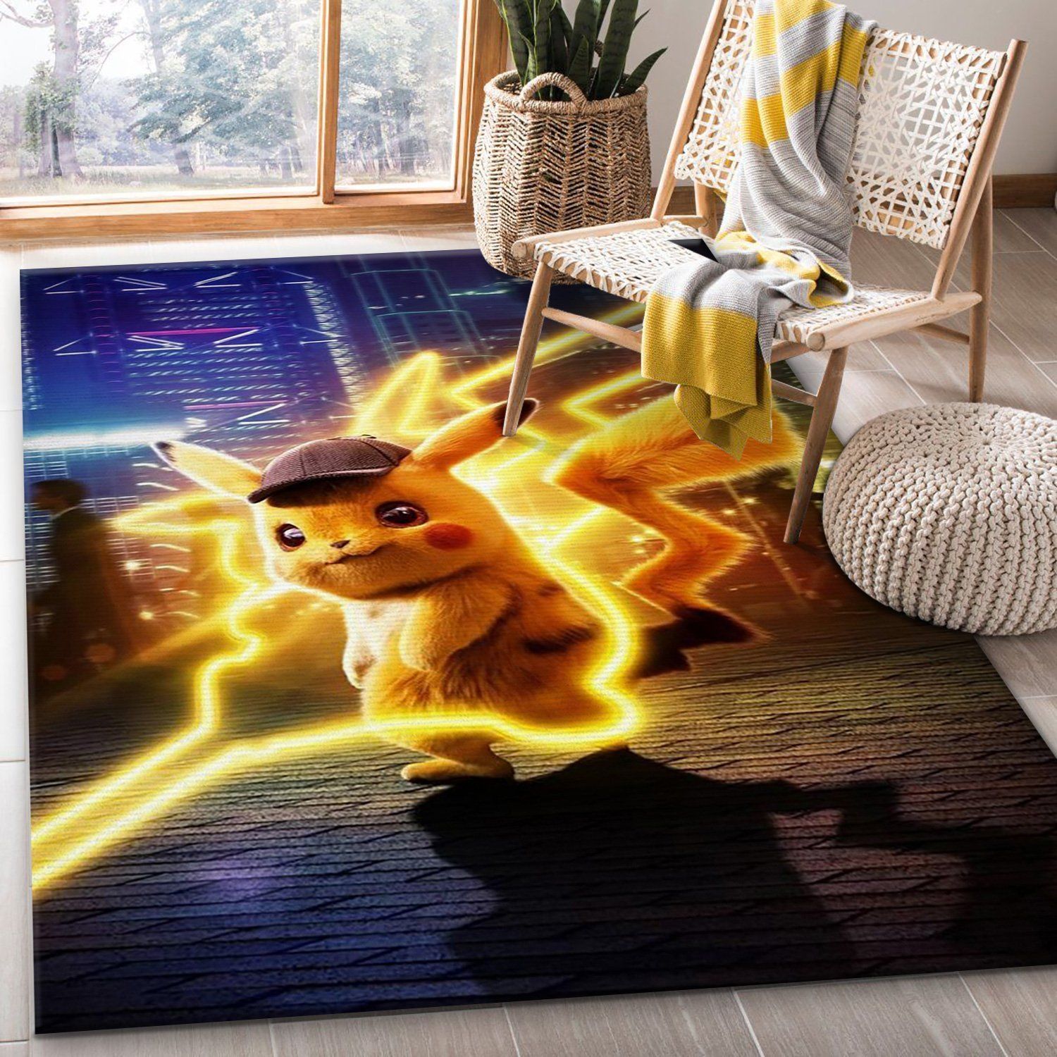 Pikachu V1 Area Rug For Gift Bedroom Rug US Gift Decor - Indoor Outdoor Rugs