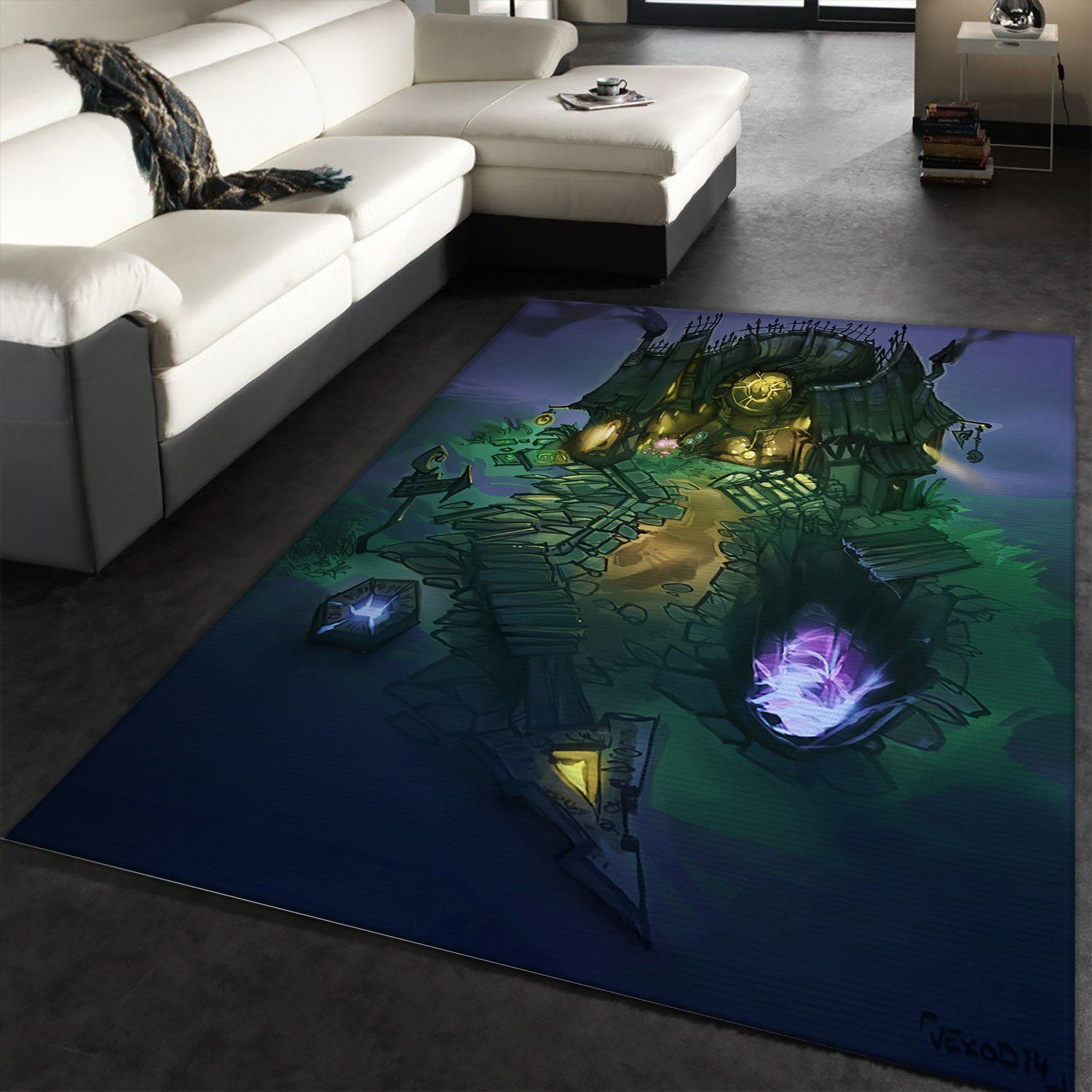 Etienne Beschet Concept Art Arttest Shirogames Diorama 01 Area Rug For Christmas, Living room and bedroom Rug, US Gift Decor - Indoor Outdoor Rugs