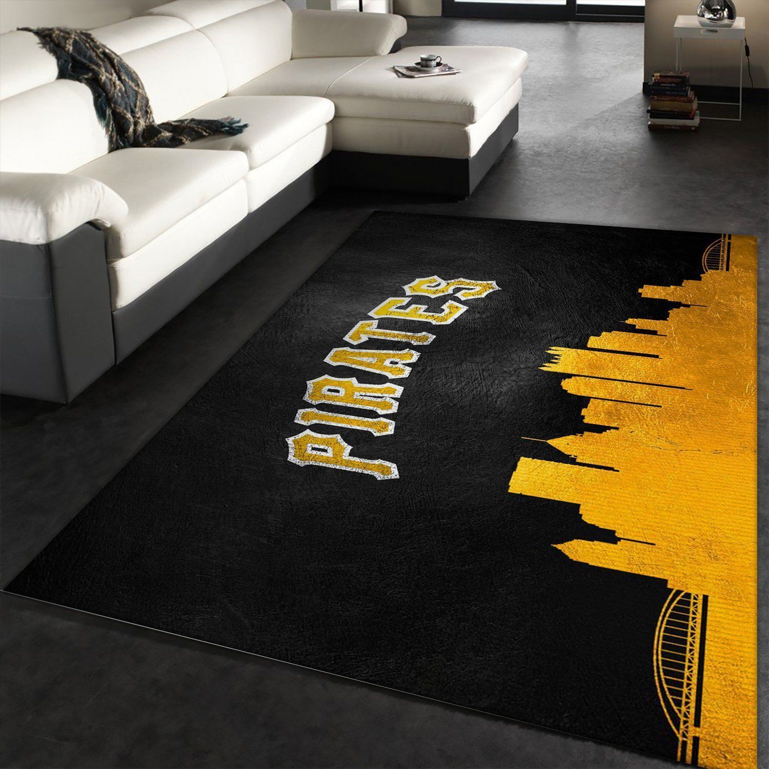 Pittsburgh Pirates Skyline MLB Team Area Rug, Kitchen Rug, Christmas Gift US Decor - Indoor Outdoor Rugs